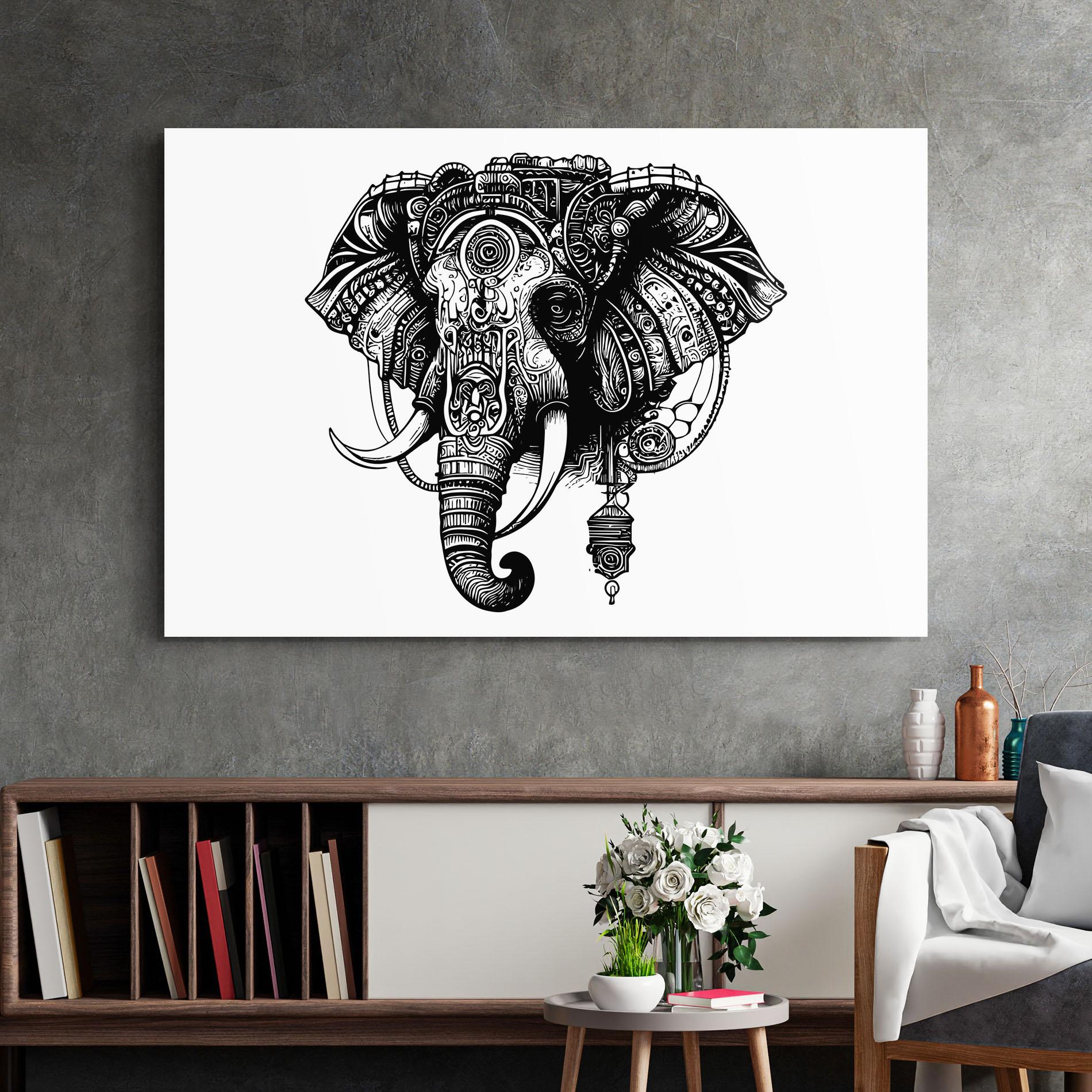 Tablou Sticla Ehephant Head mockup 2