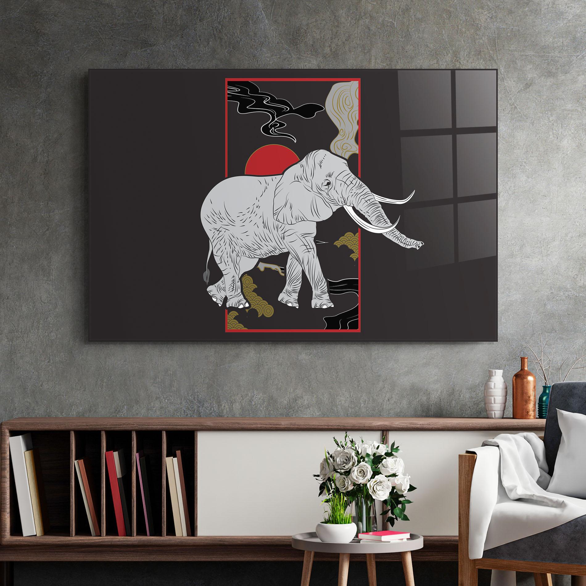 Tablou Sticla Elephant Asia mockup 2