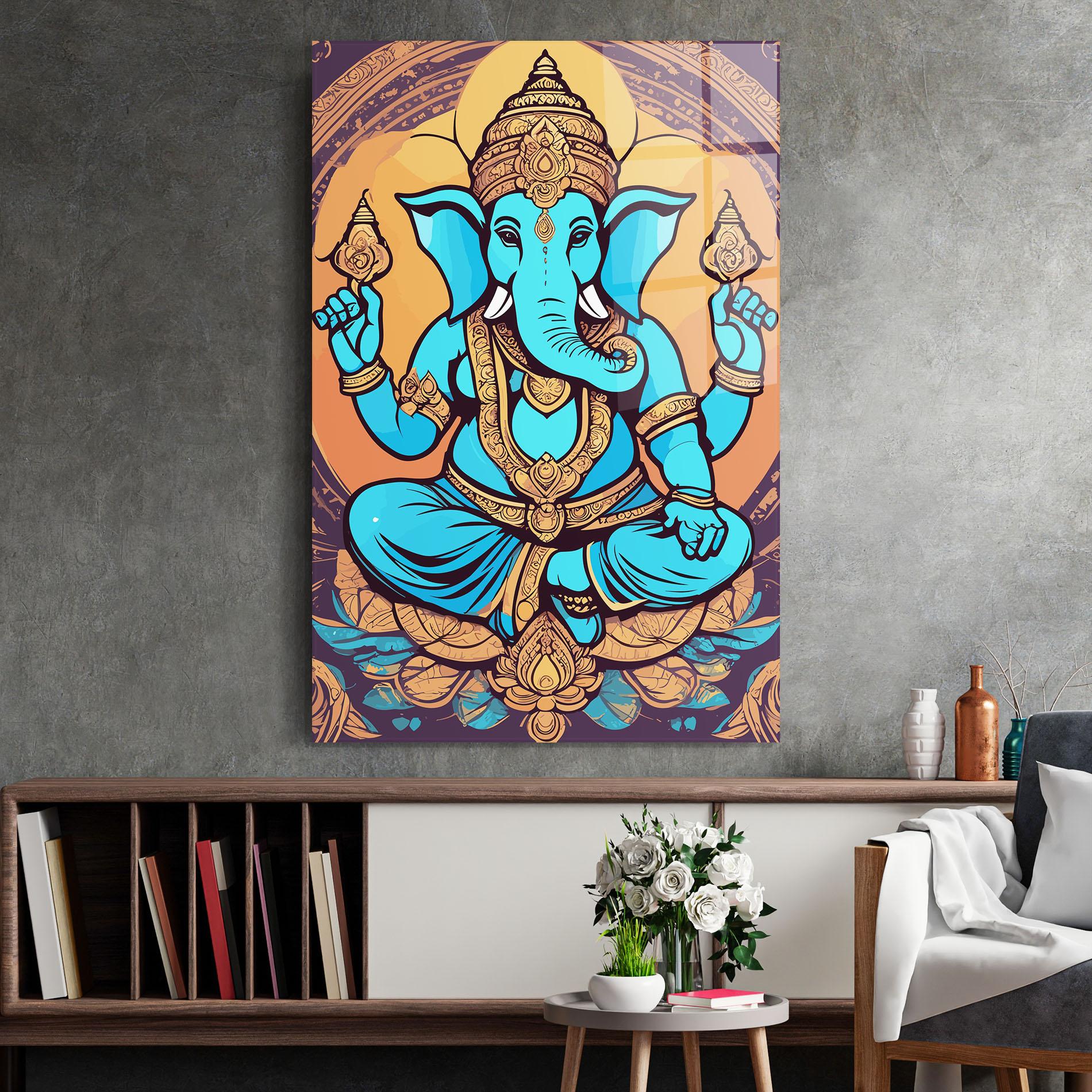 Tablou Sticla Blue Elephant mockup 2
