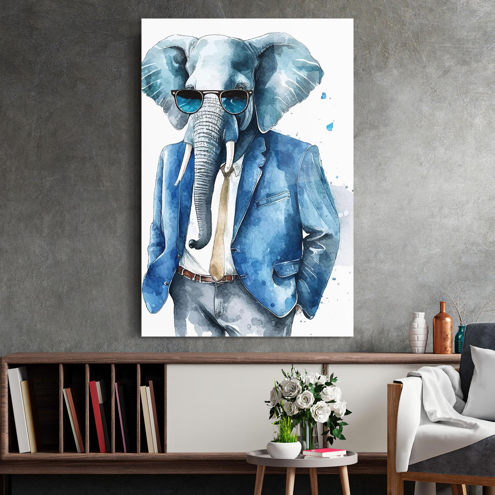 Tablou Sticla Bussiness Elephant mockup 2