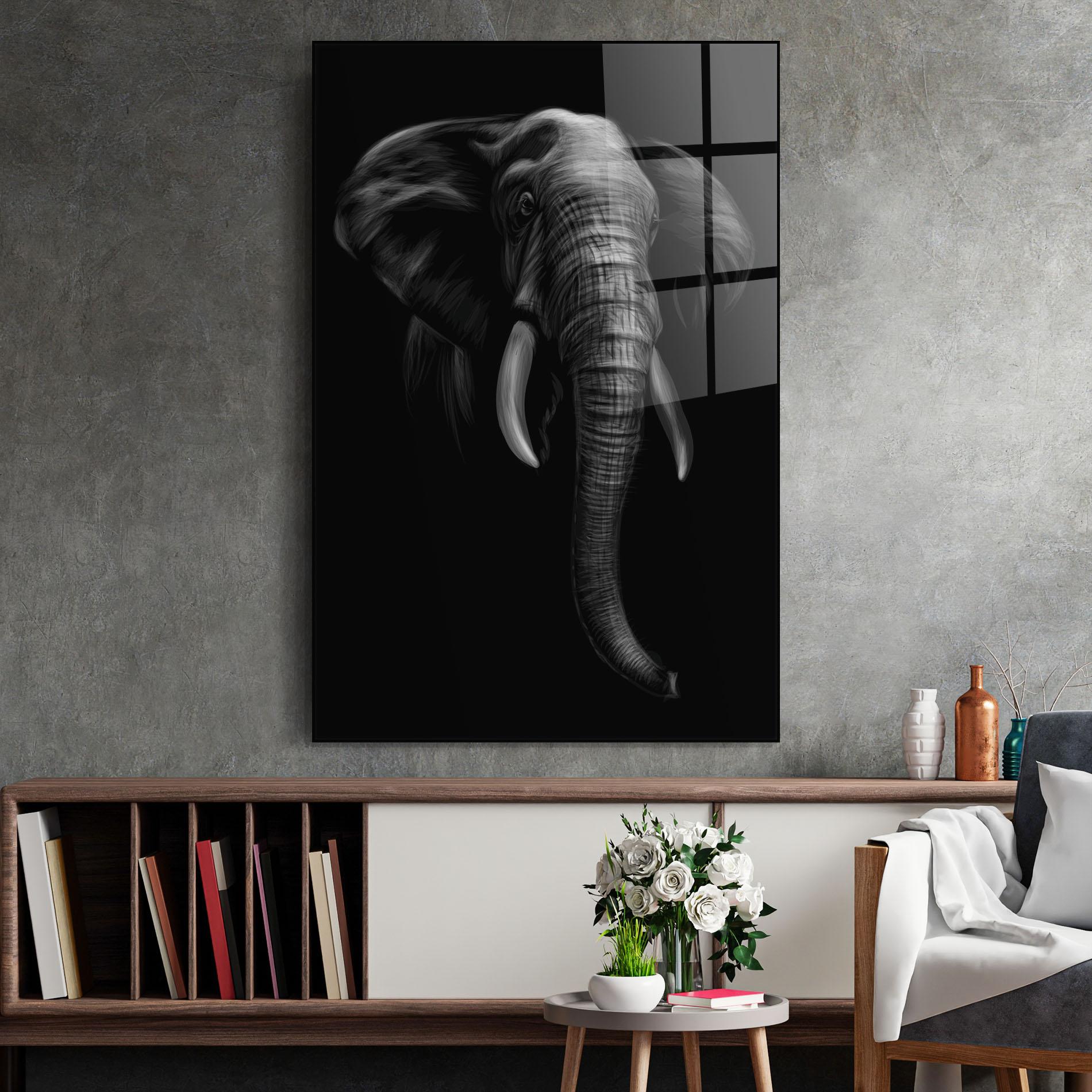 Tablou Sticla Elephant Head mockup 2
