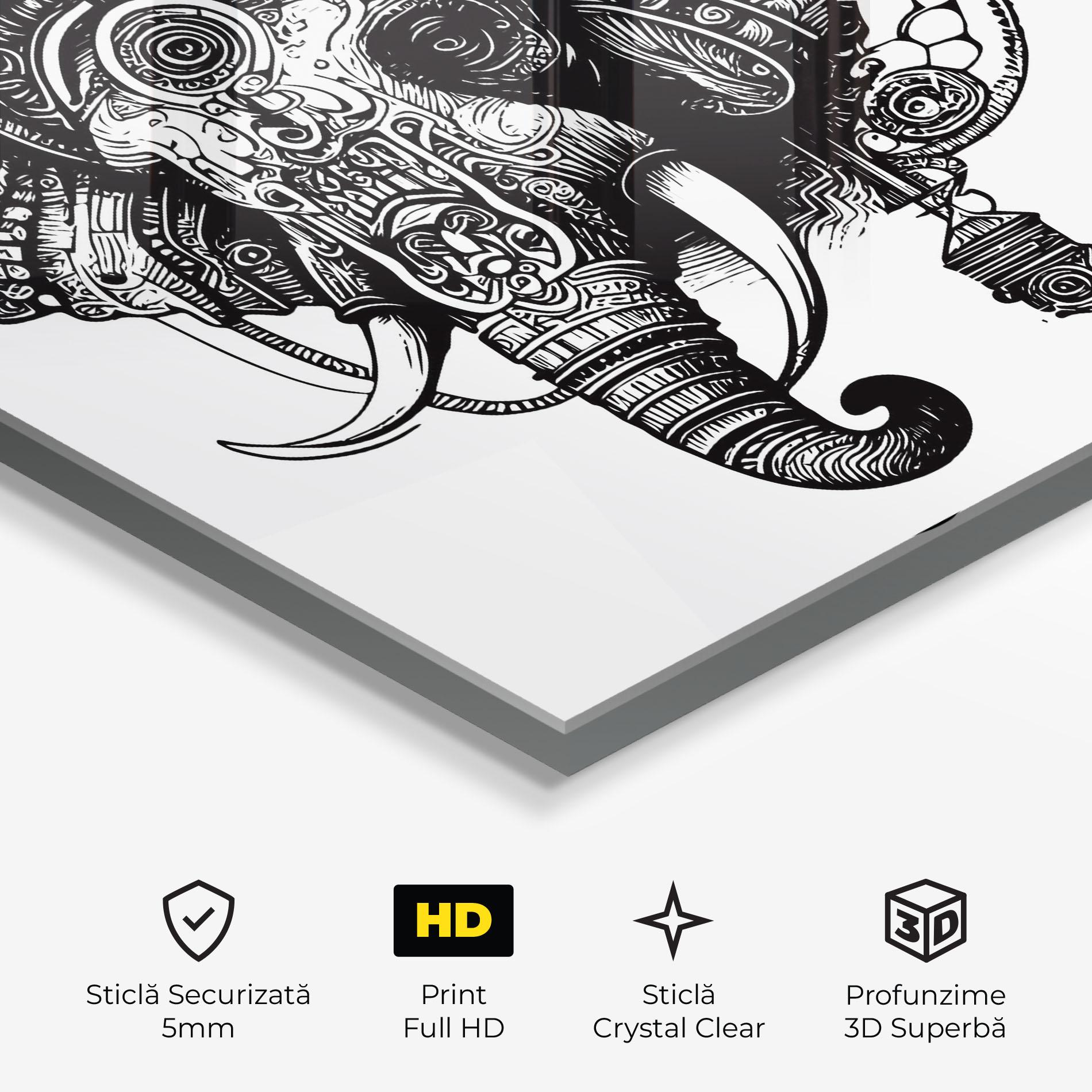 Tablou Sticla Ehephant Head mockup 3