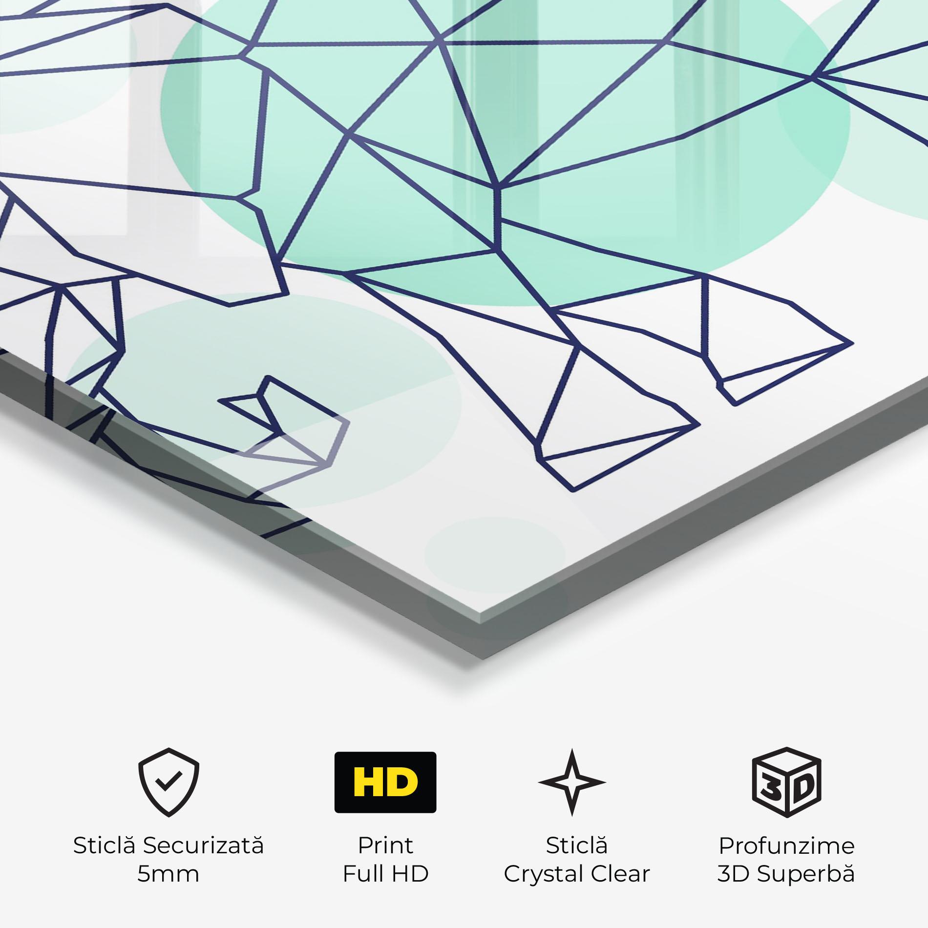 Tablou Sticla Elephant Geometric mockup 3