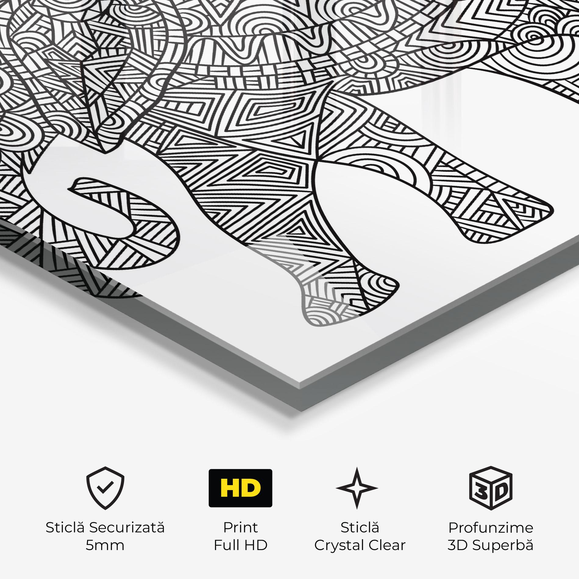 Tablou Sticla Elephant Mandala mockup 3