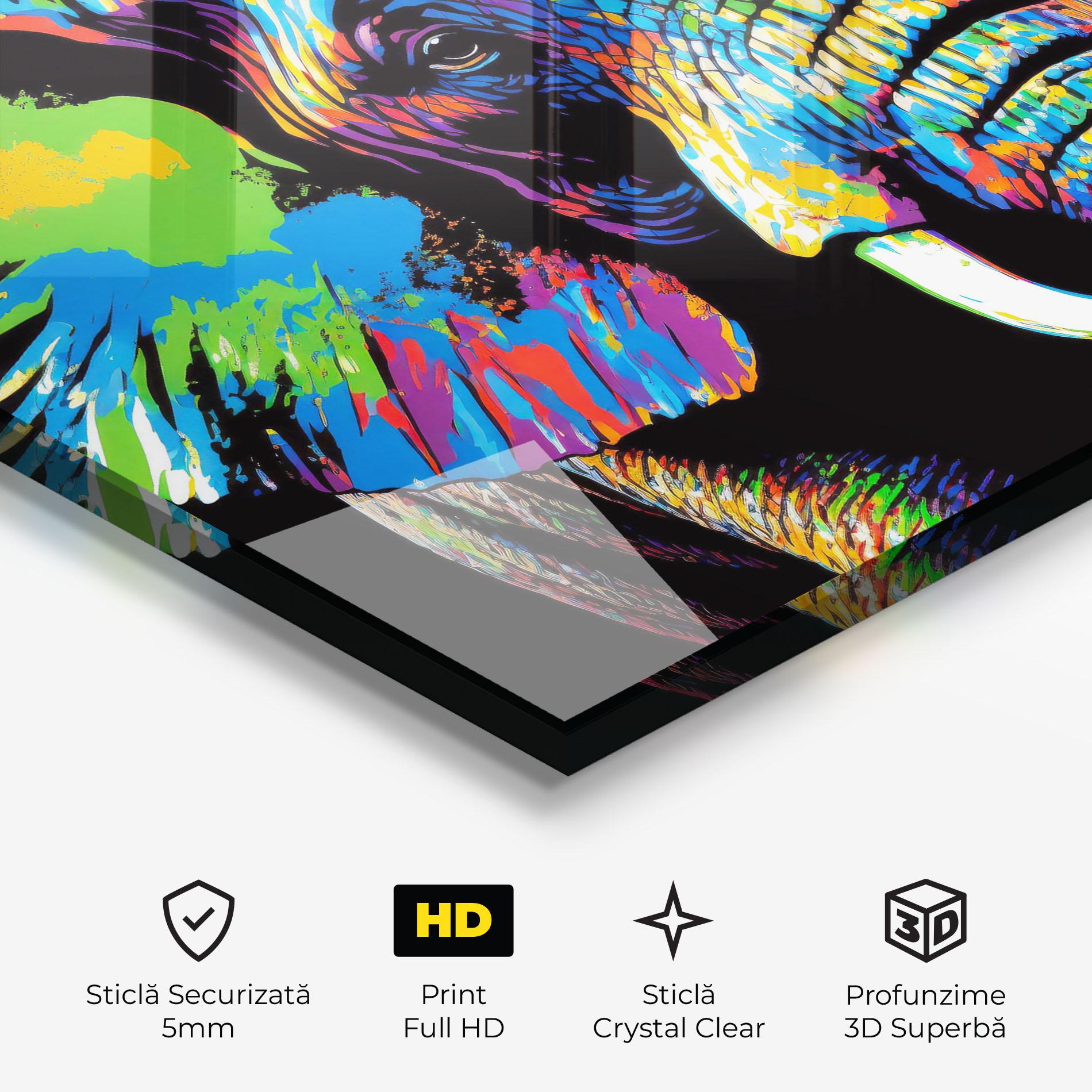 Tablou Sticla Elephant Portrait mockup 3