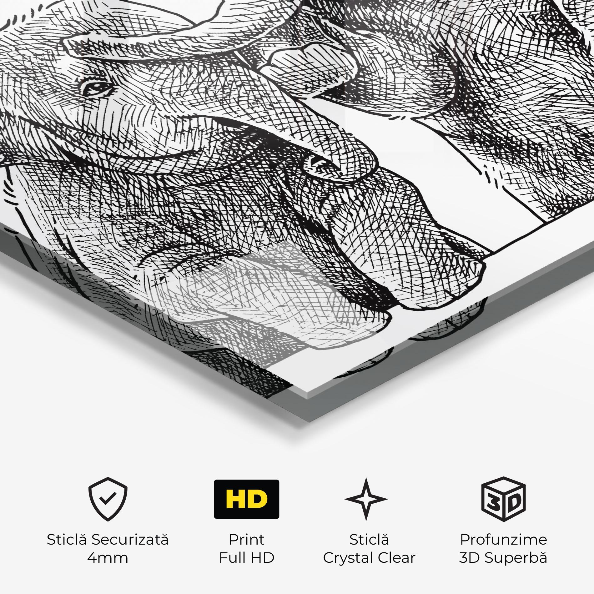 Tablou Sticla Baby Elephants mockup 3
