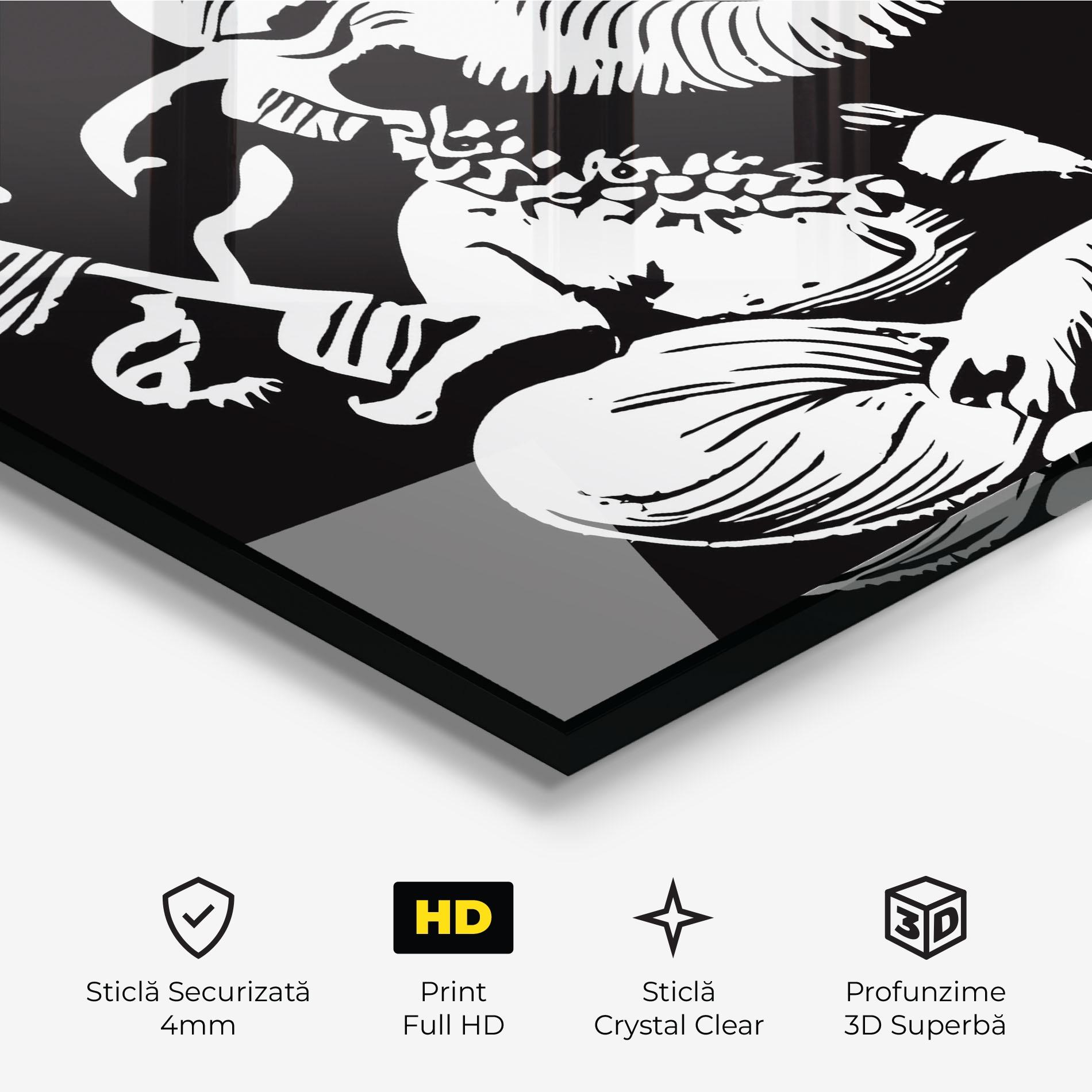 Tablou Sticla Black And White Ganesha mockup 3