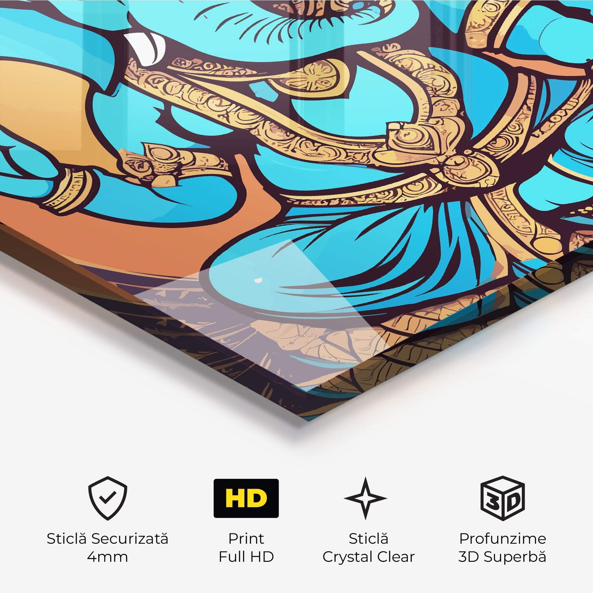 Tablou Sticla Blue Elephant mockup 3