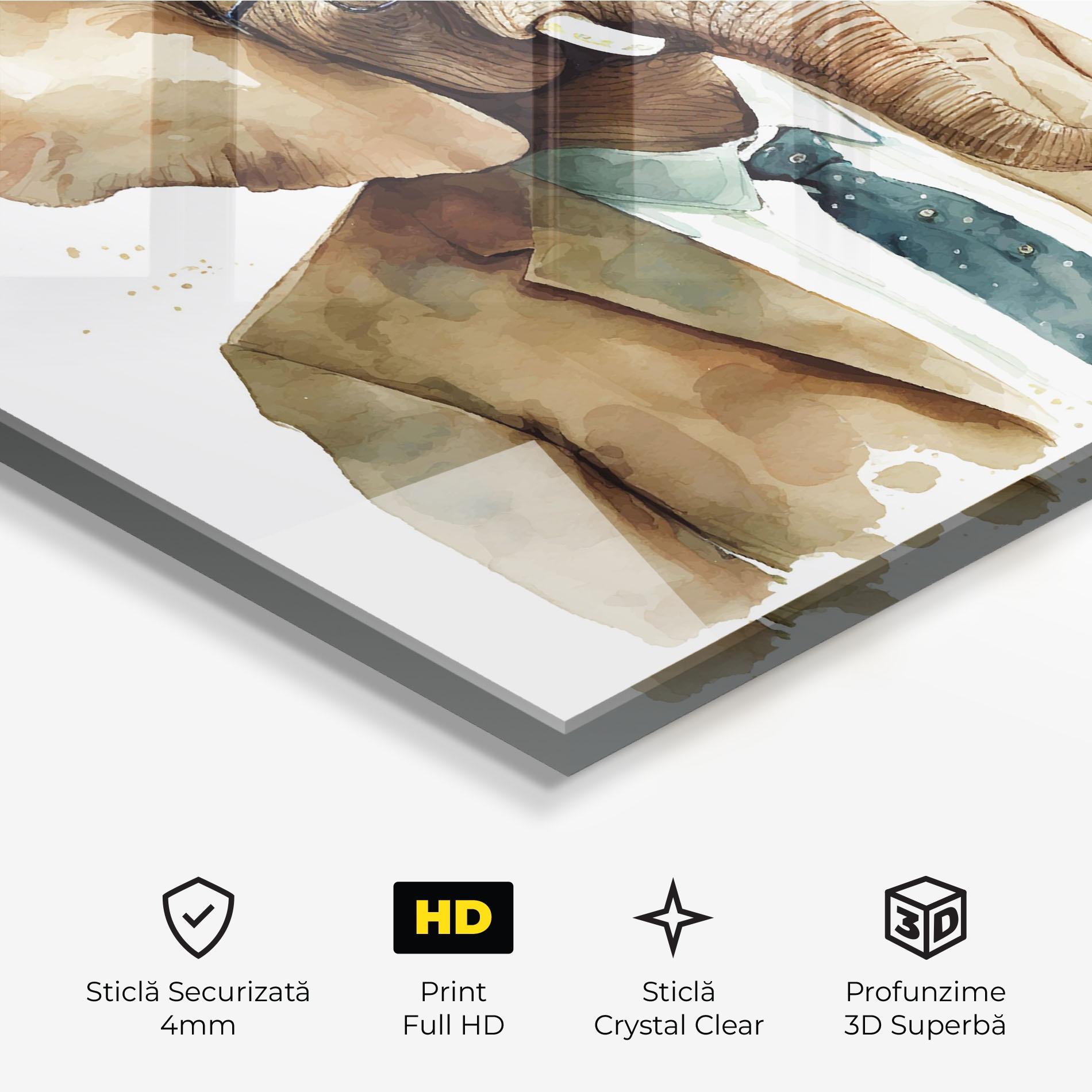 Tablou Sticla Bussines Elephant mockup 3
