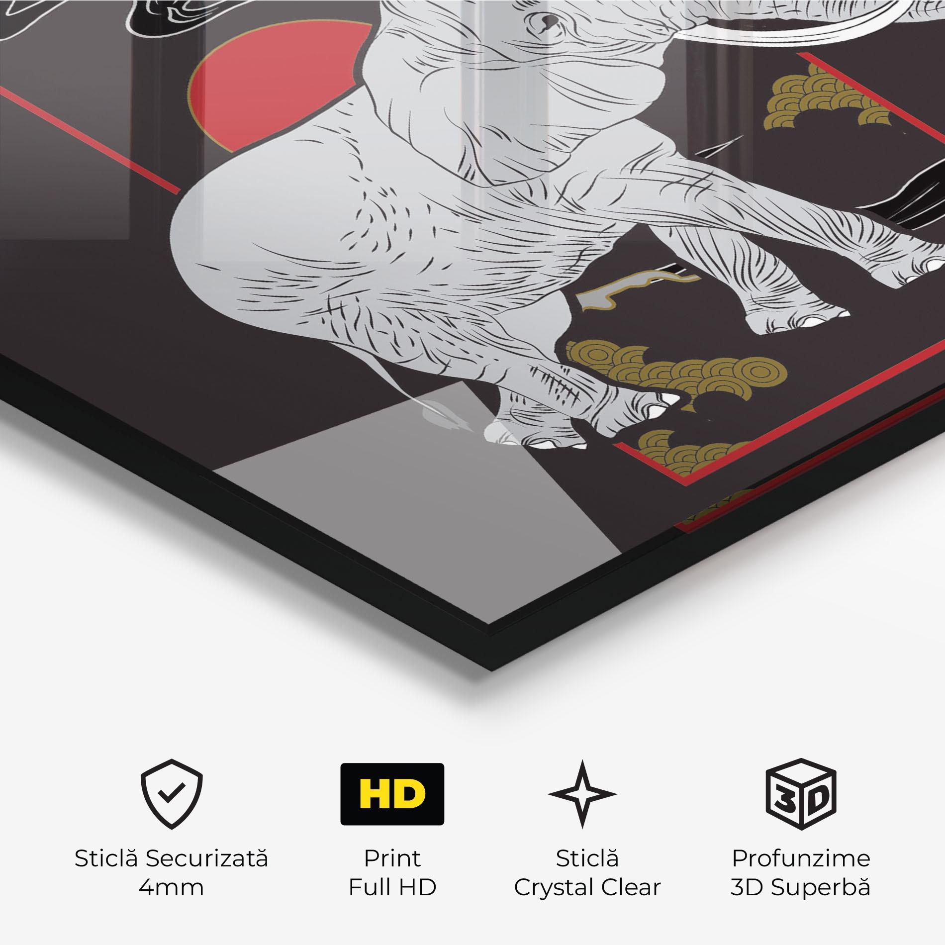 Tablou Sticla Elephant Asia mockup 3
