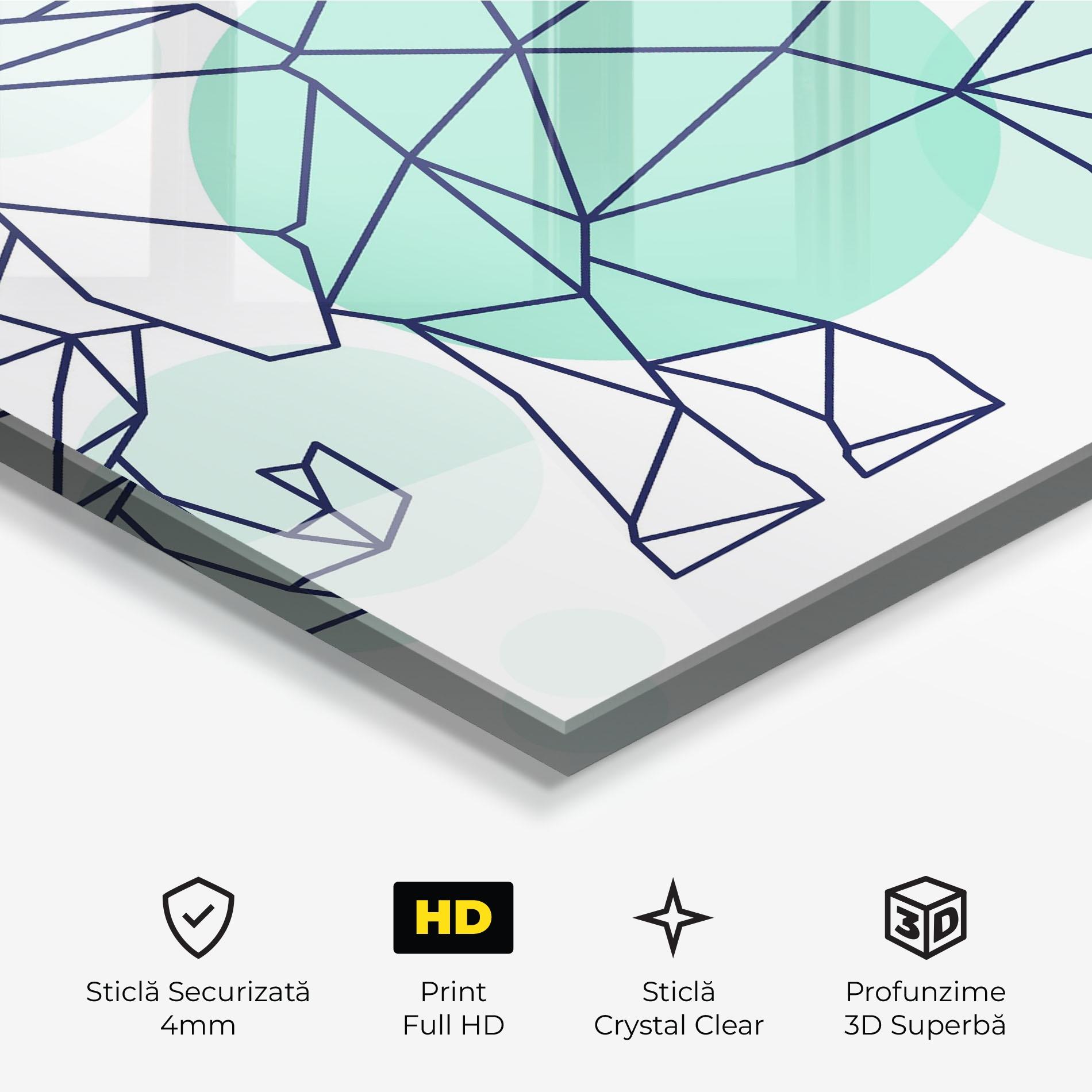 Tablou Sticla Elephant Geometric mockup 3