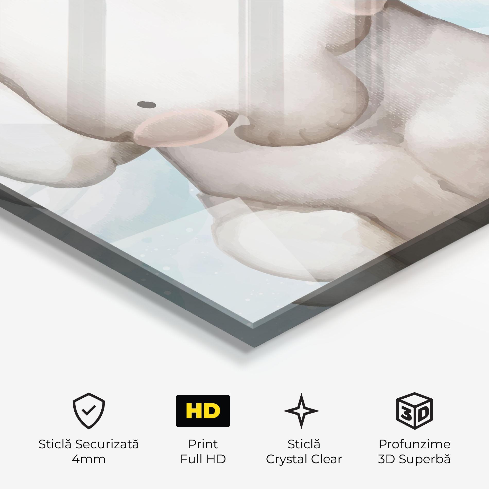 Tablou Sticla Elephant On Blue mockup 3