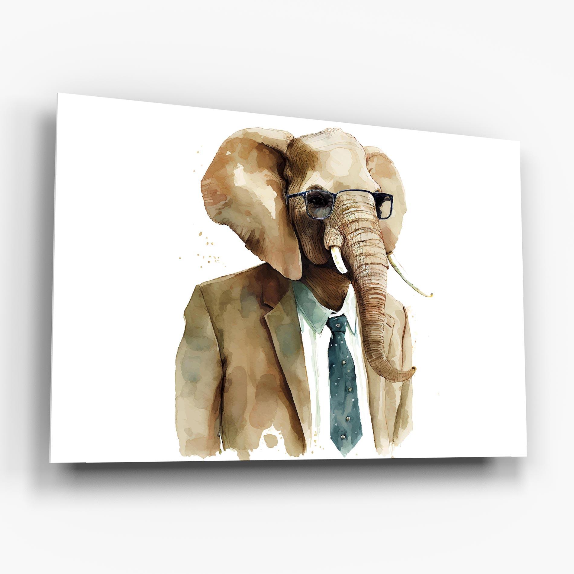 Tablou Sticla Bussines Elephant mockup 6