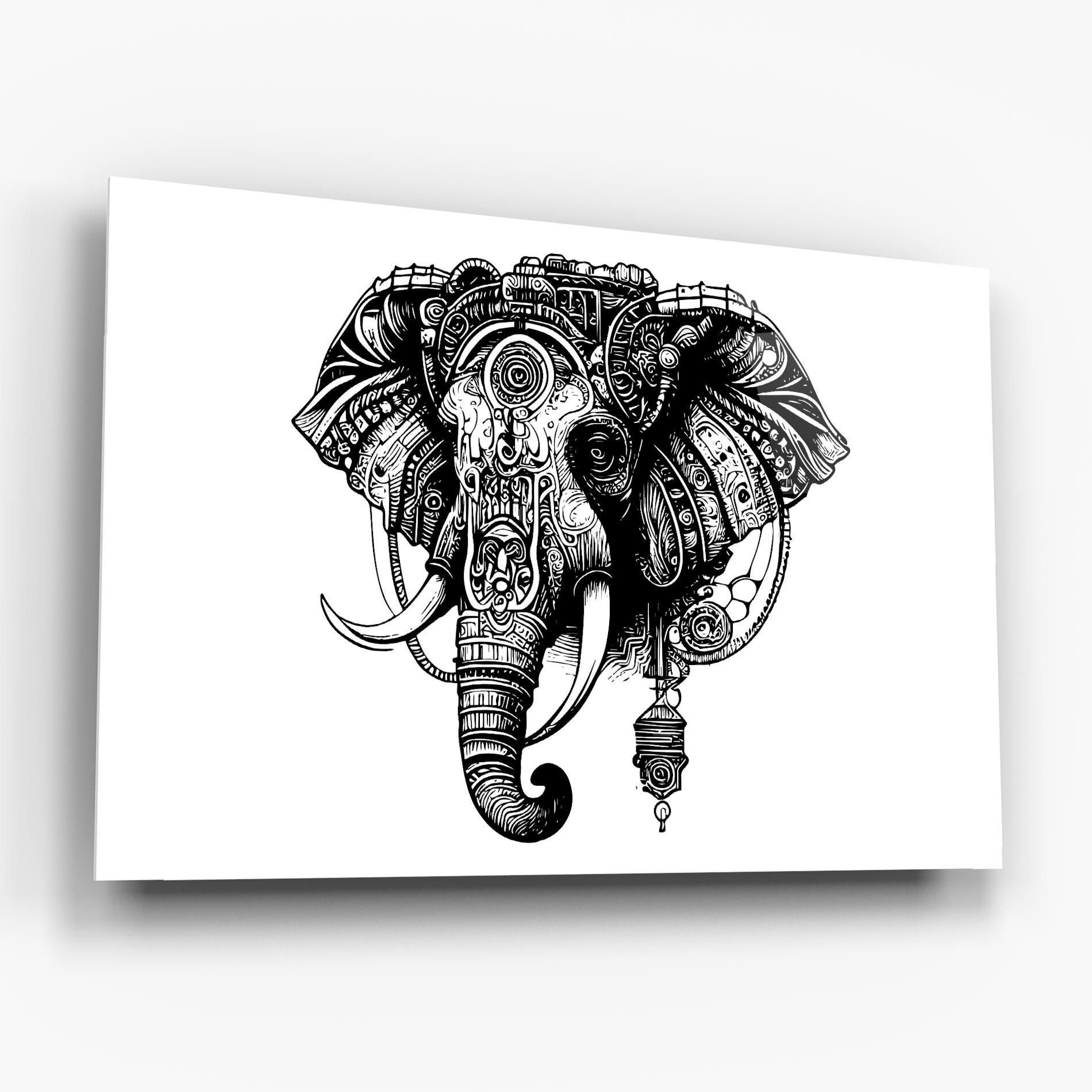 Tablou Sticla Ehephant Head mockup 6