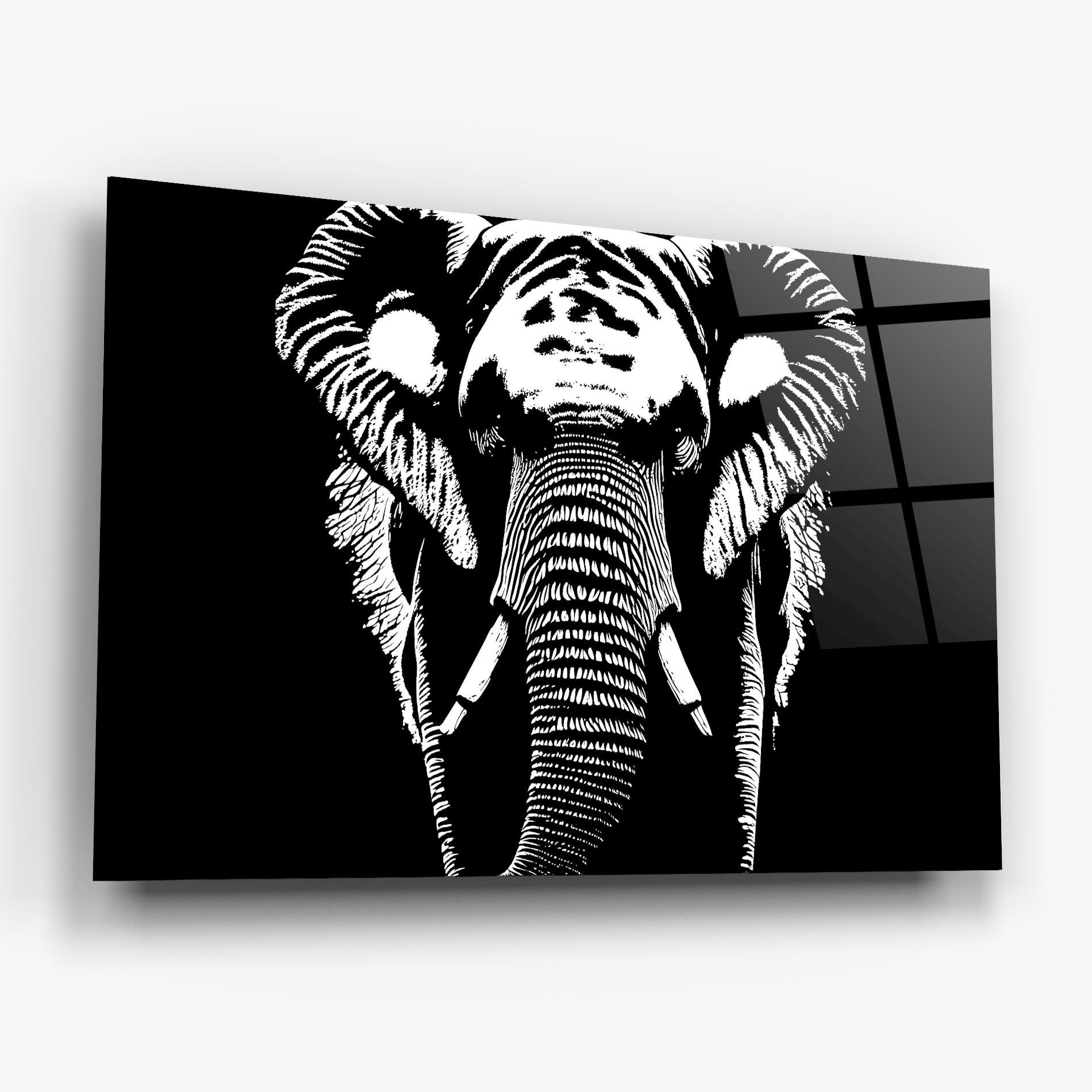 Tablou Sticla Elephant Drawing mockup 6