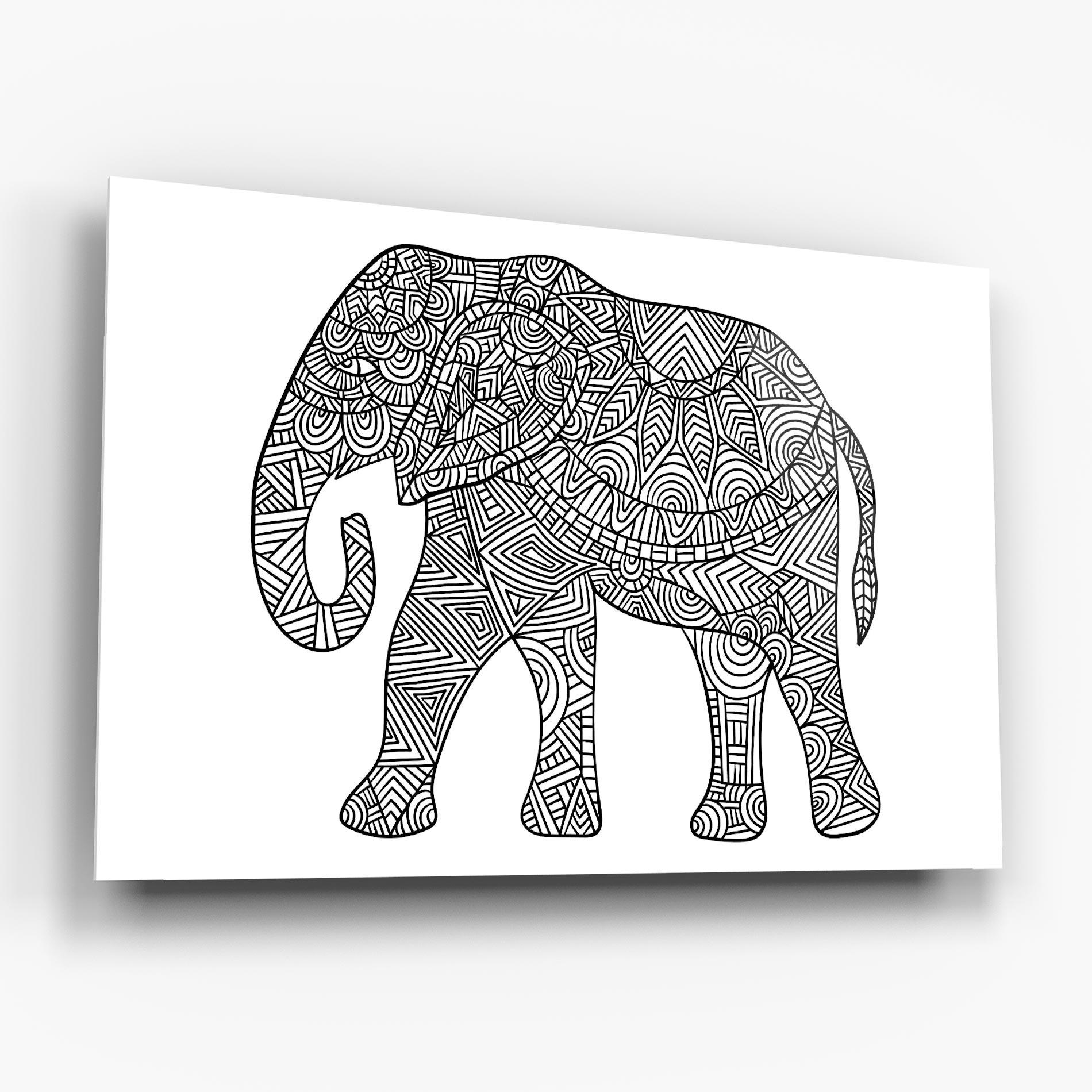 Tablou Sticla Elephant Mandala mockup 6