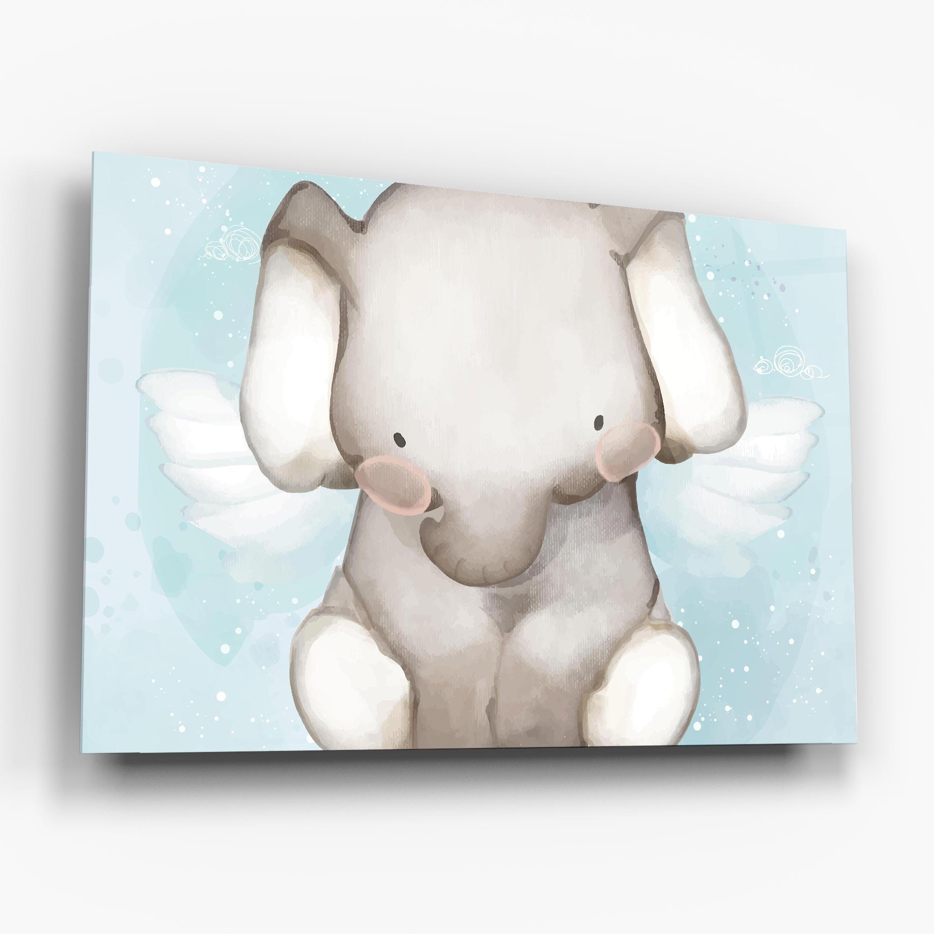 Tablou Sticla Elephant On Blue mockup 6
