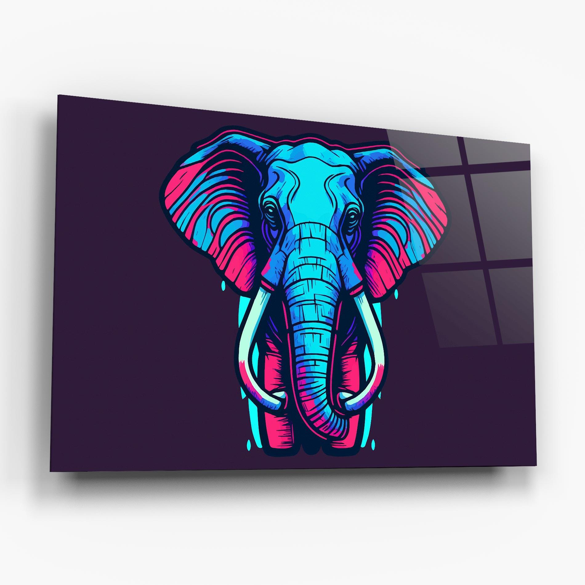 Tablou Sticla Pink Blue Elephant mockup 6
