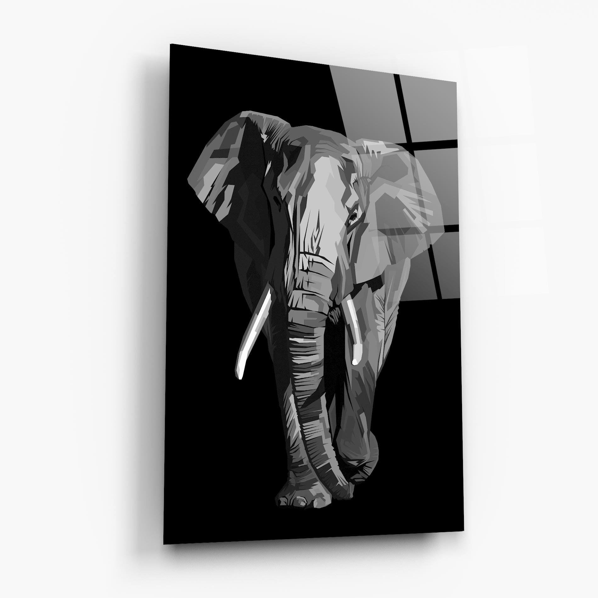 Tablou Sticla Beautiful Grey Elephant mockup 6