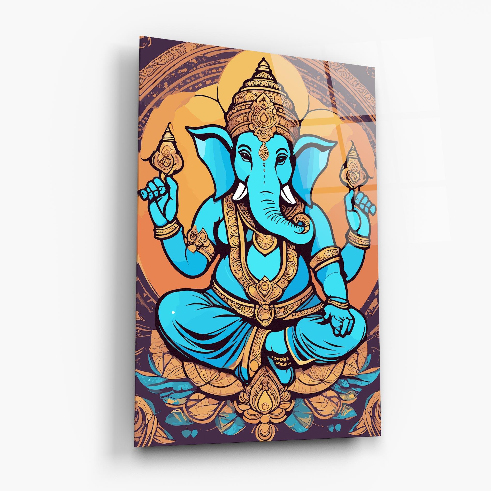 Tablou Sticla Blue Elephant mockup 6