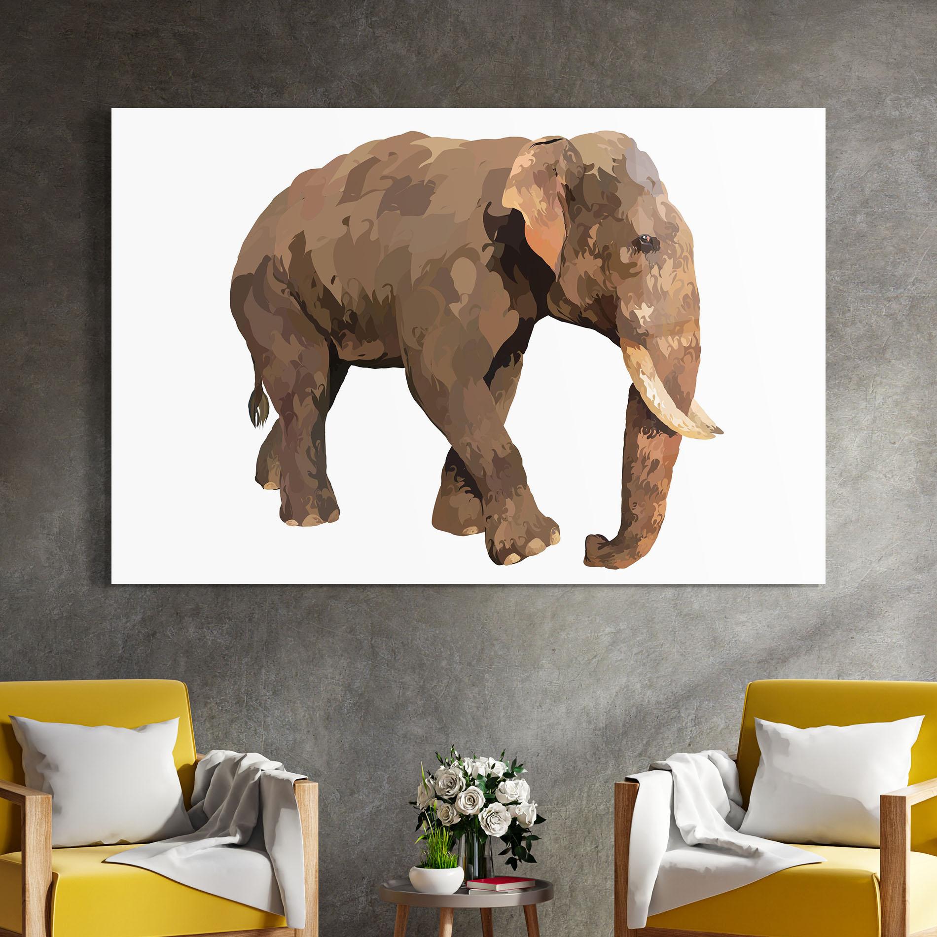 Tablou Sticla Brown Elephant mockup 4