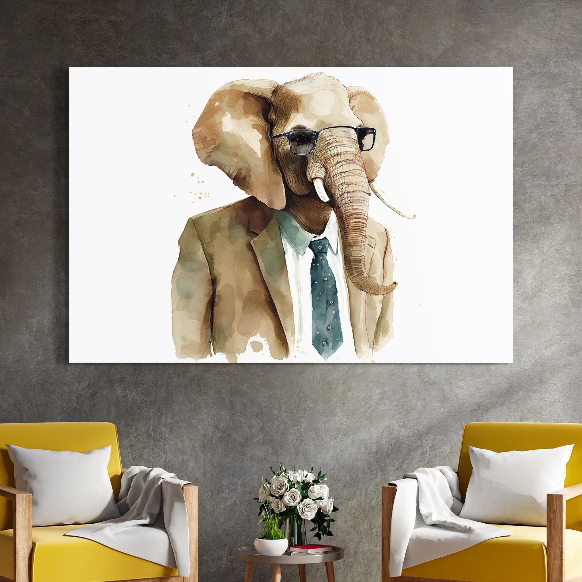 Tablou Sticla Bussines Elephant mockup 4