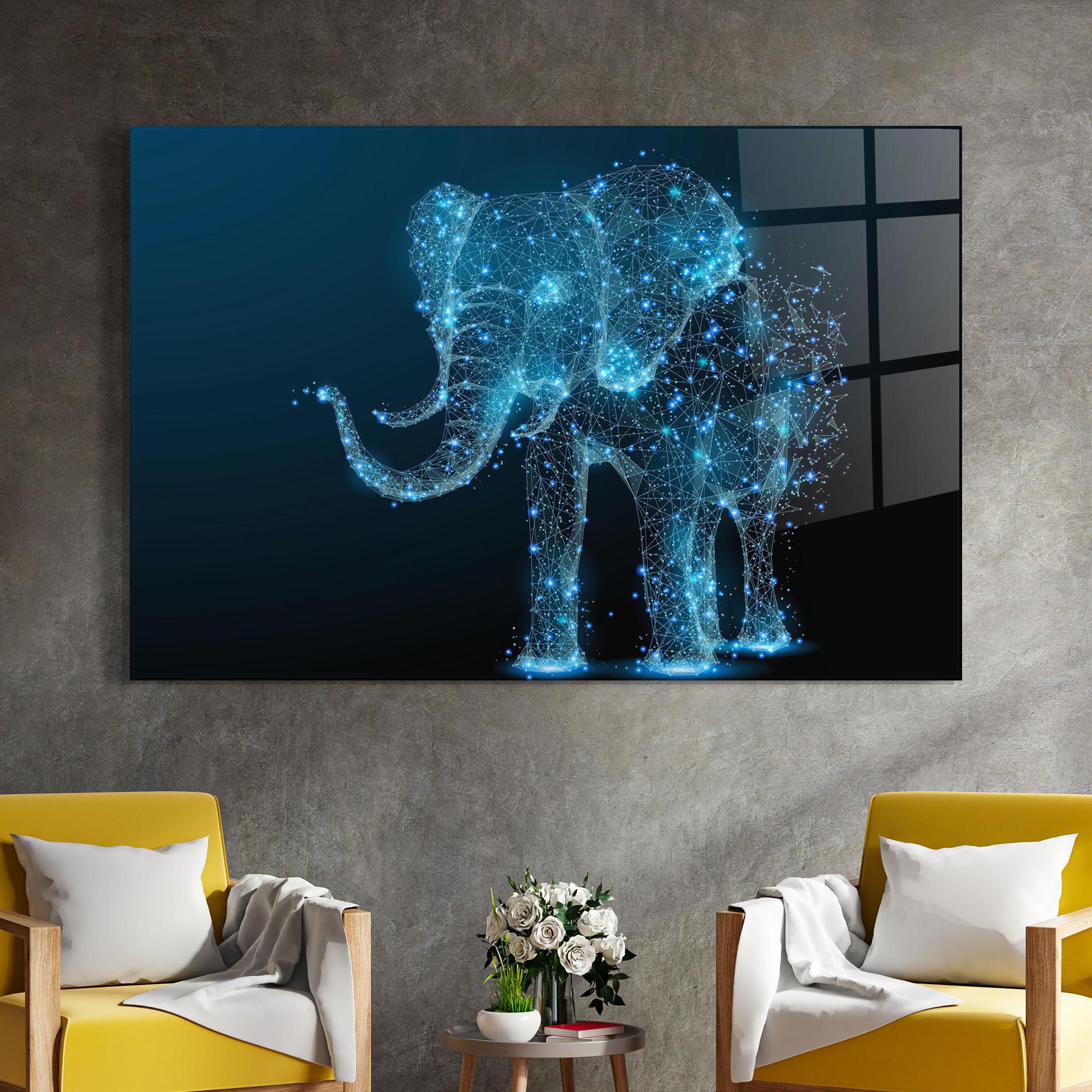 Tablou Sticla Digital Elephant mockup 4