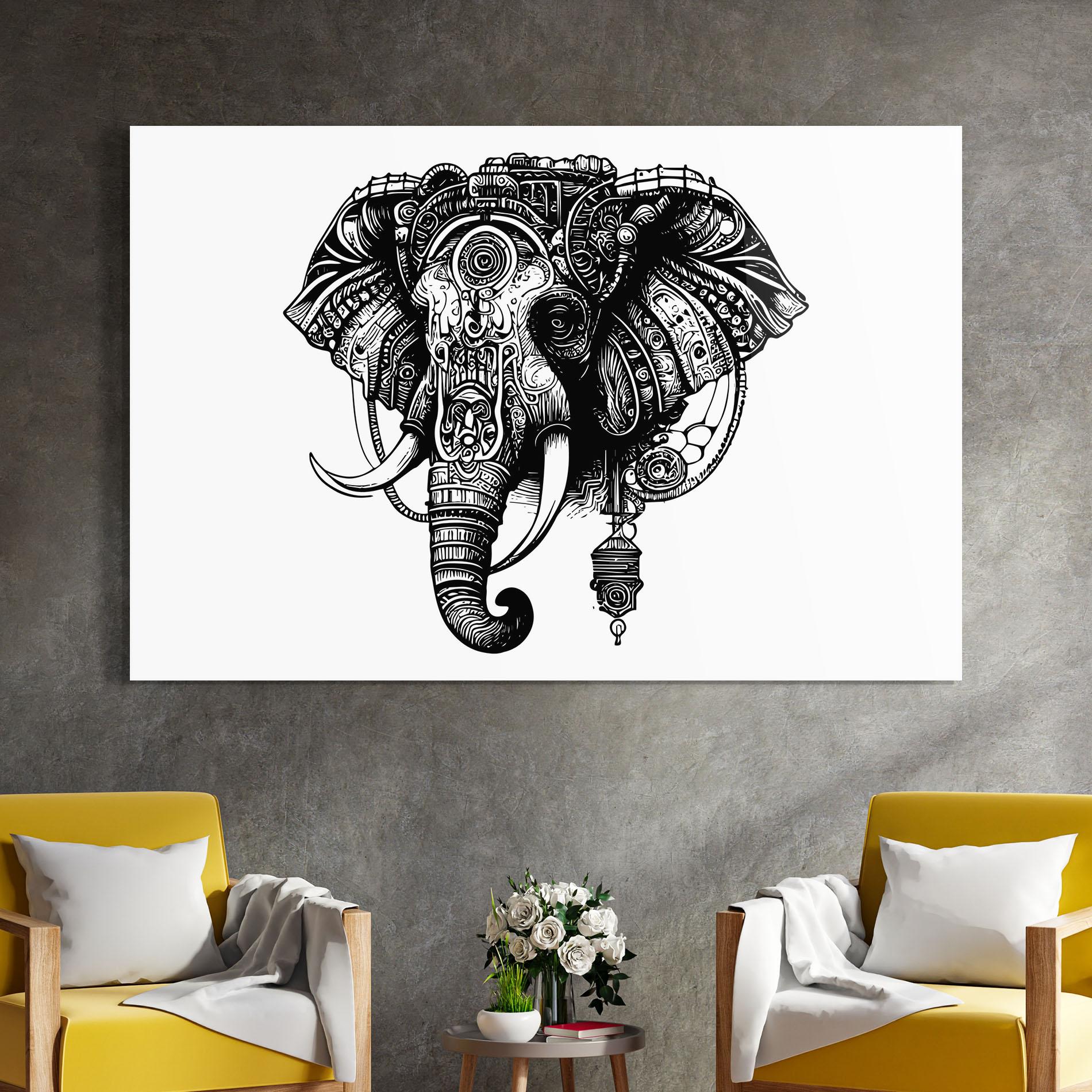 Tablou Sticla Ehephant Head mockup 4