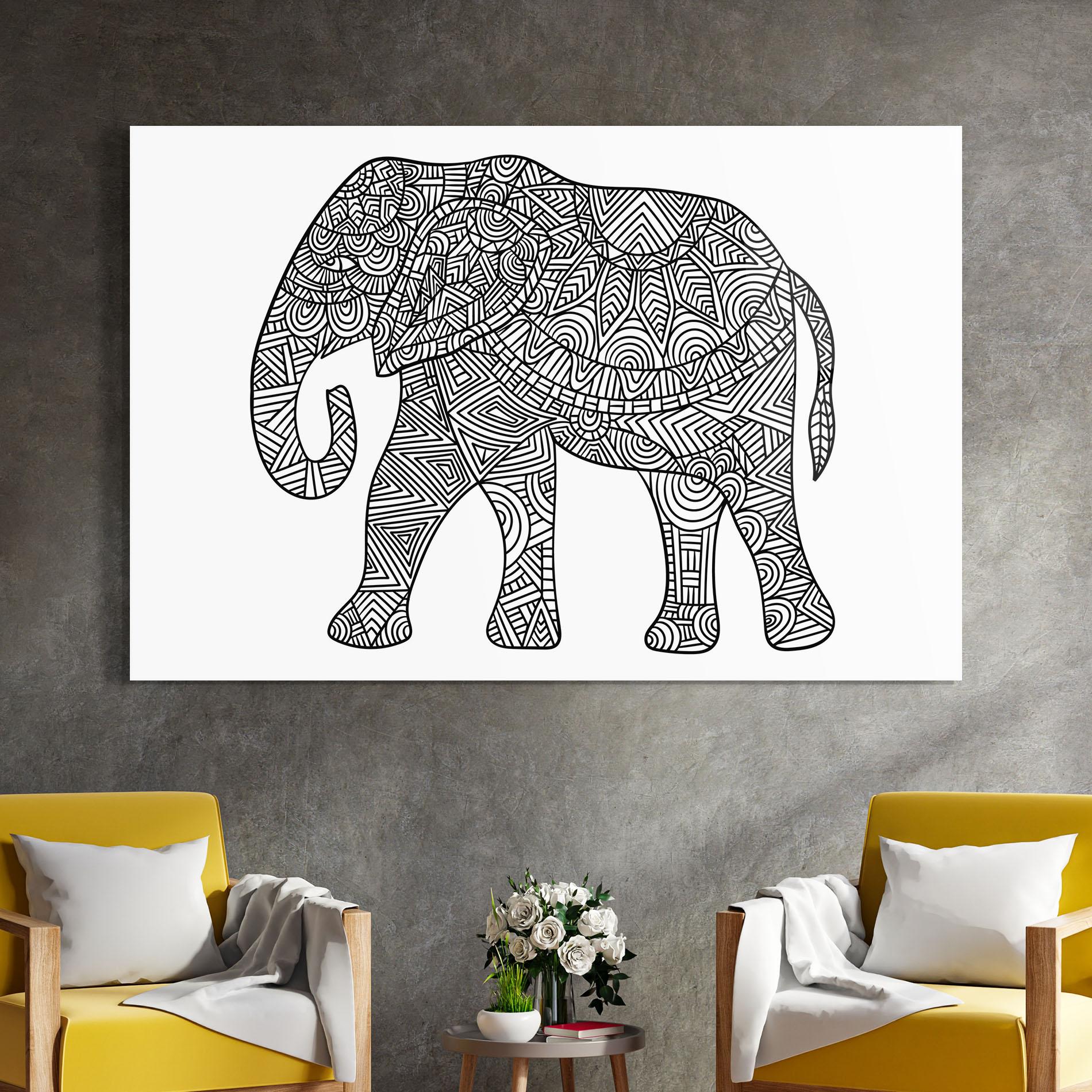 Tablou Sticla Elephant Mandala mockup 4