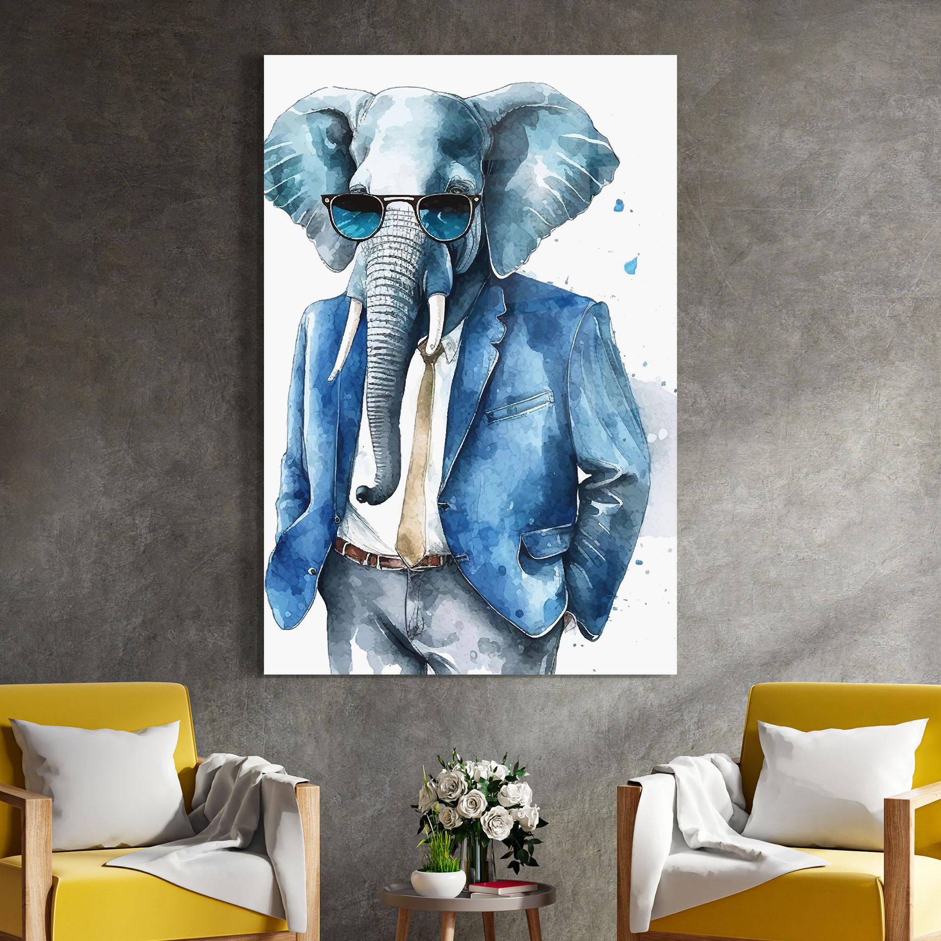 Tablou Sticla Bussiness Elephant mockup 4
