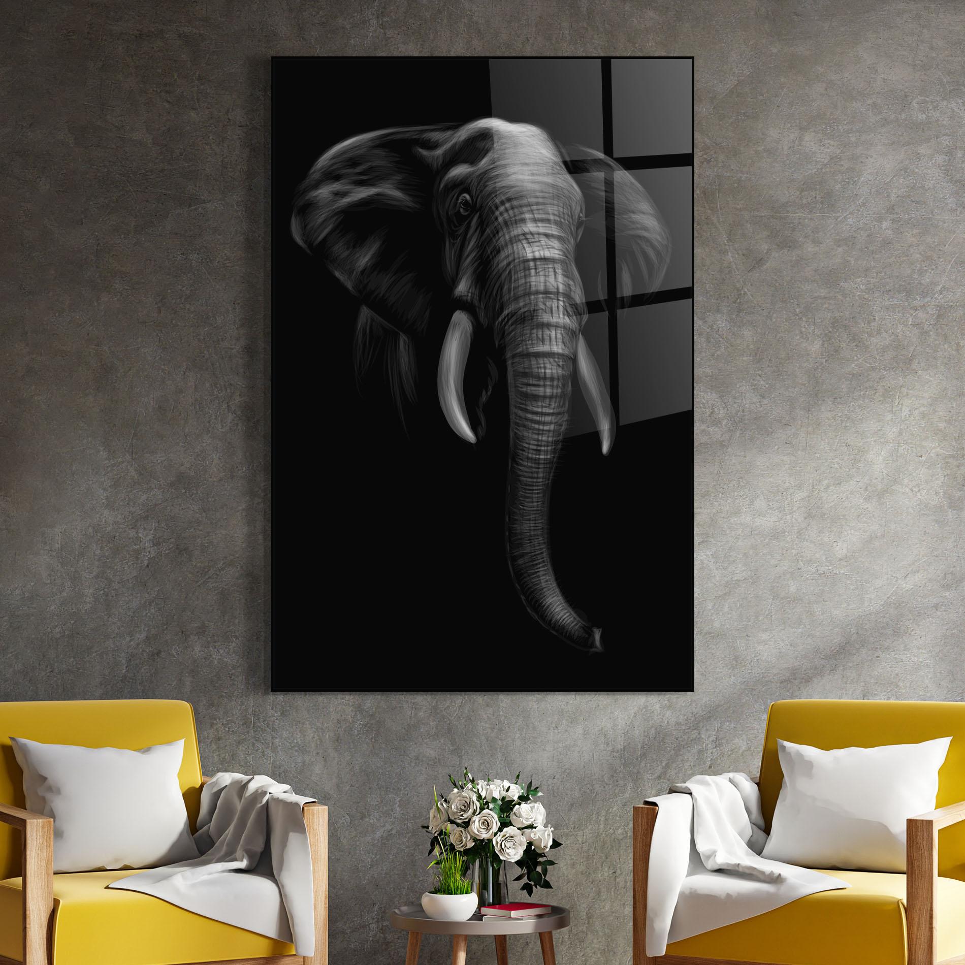 Tablou Sticla Elephant Head mockup 4
