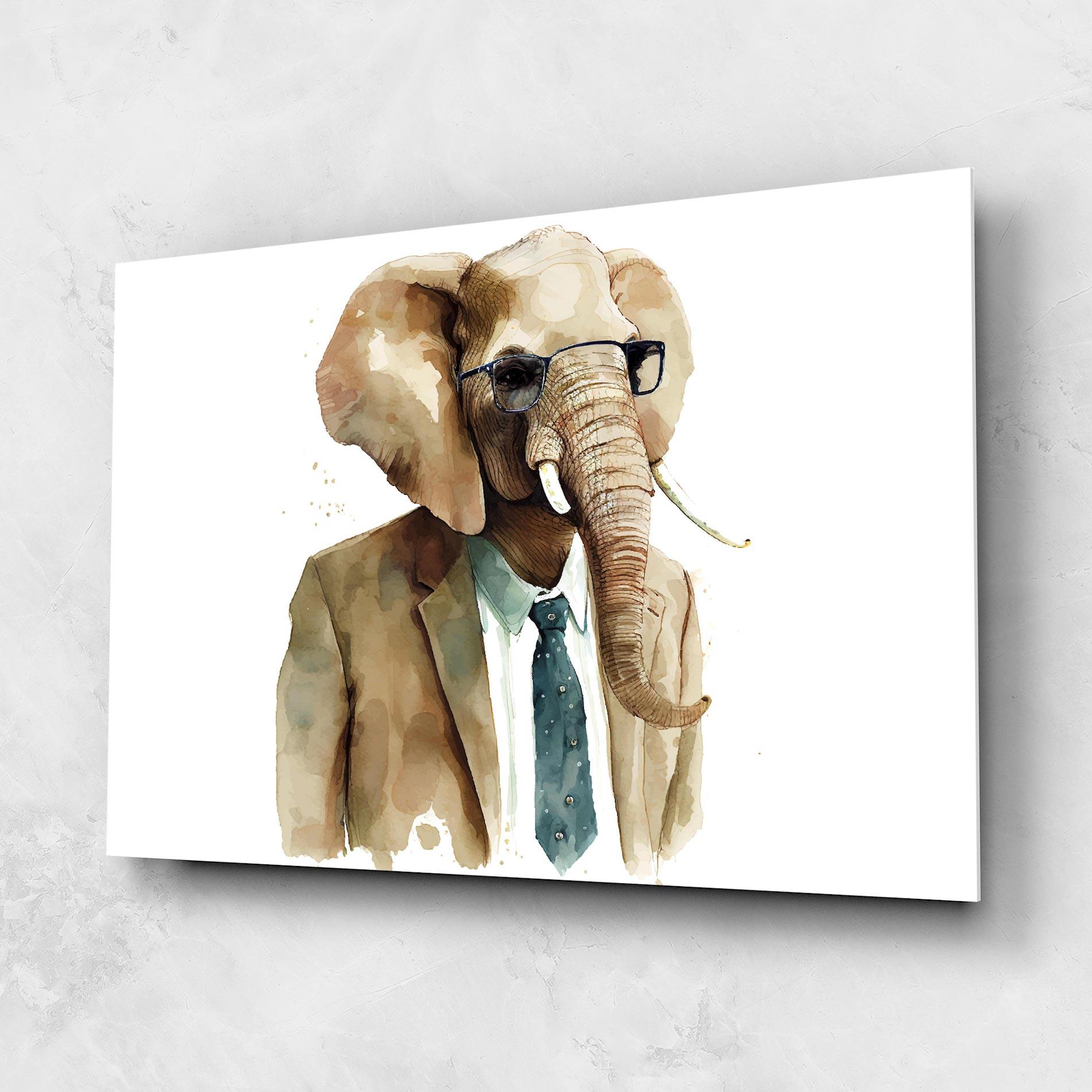 Tablou Sticla Bussines Elephant mockup 1
