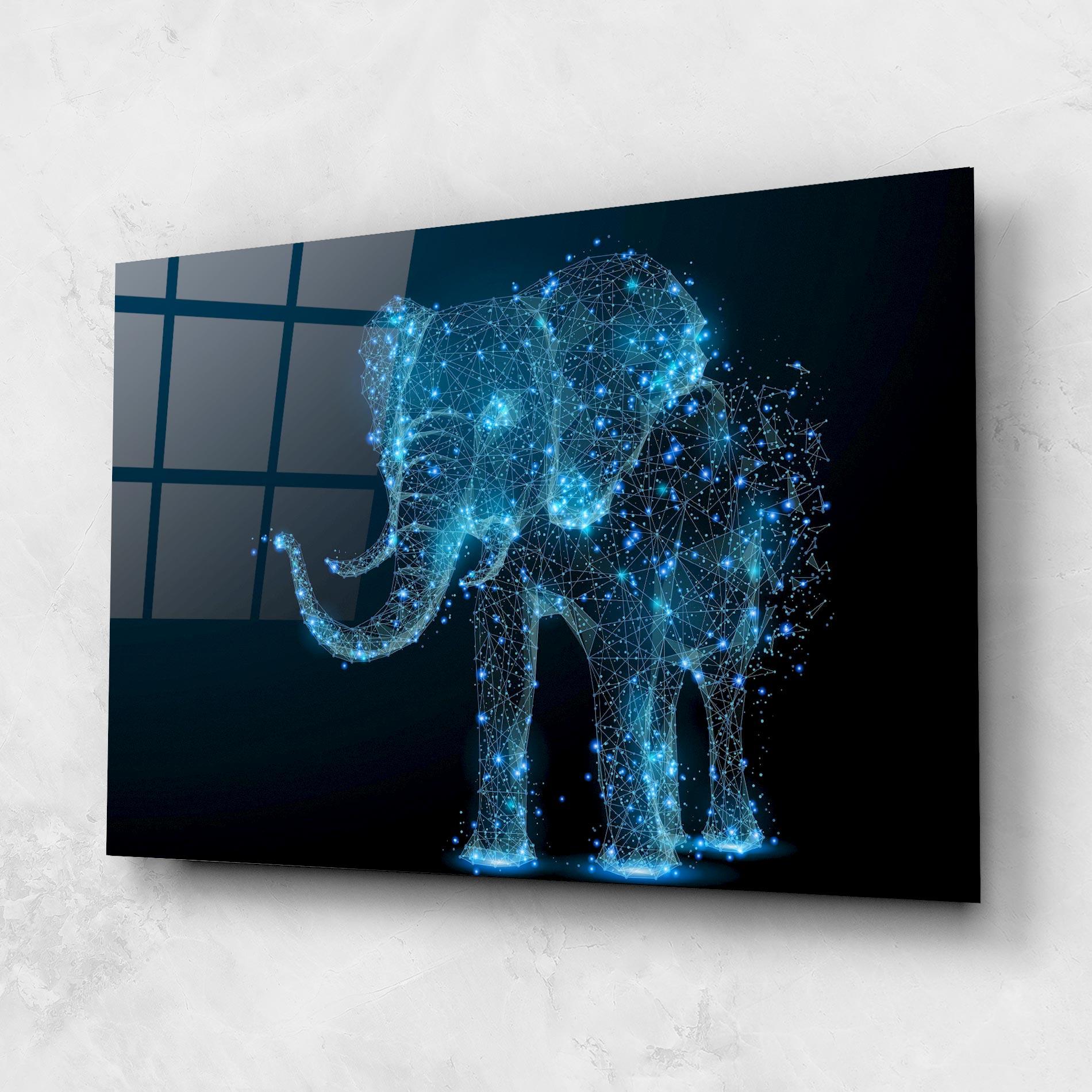 Tablou Sticla Digital Elephant mockup 1
