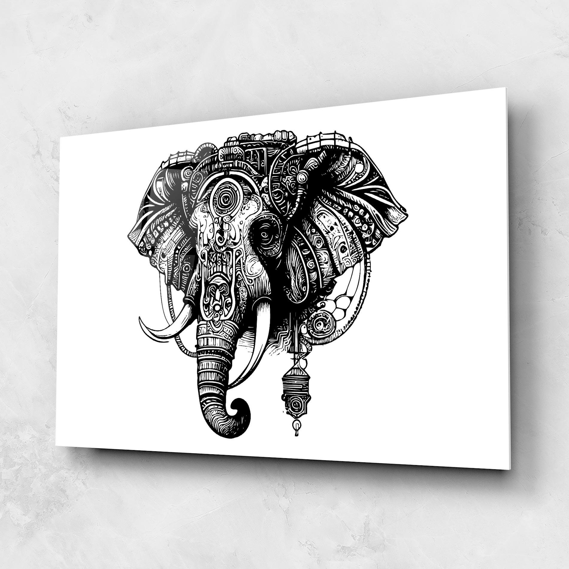 Tablou Sticla Ehephant Head mockup 1
