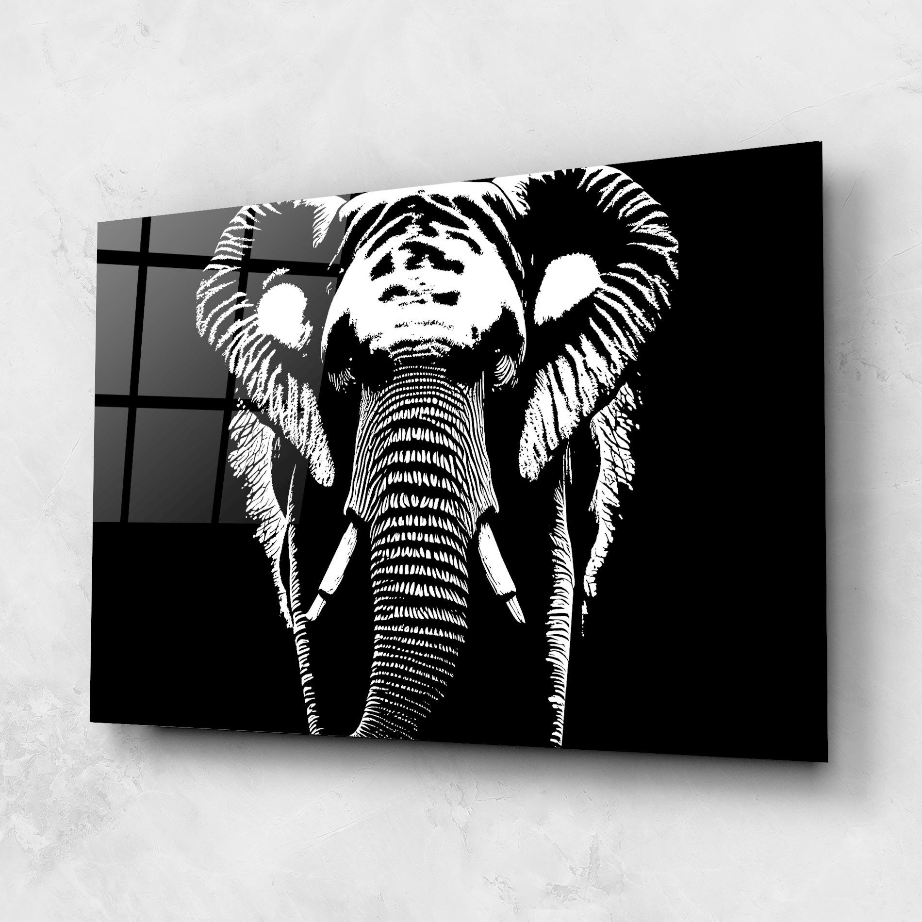 Tablou Sticla Elephant Drawing mockup 1