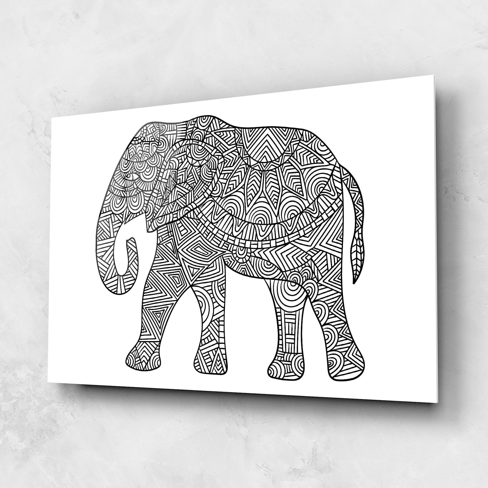 Tablou Sticla Elephant Mandala mockup 1