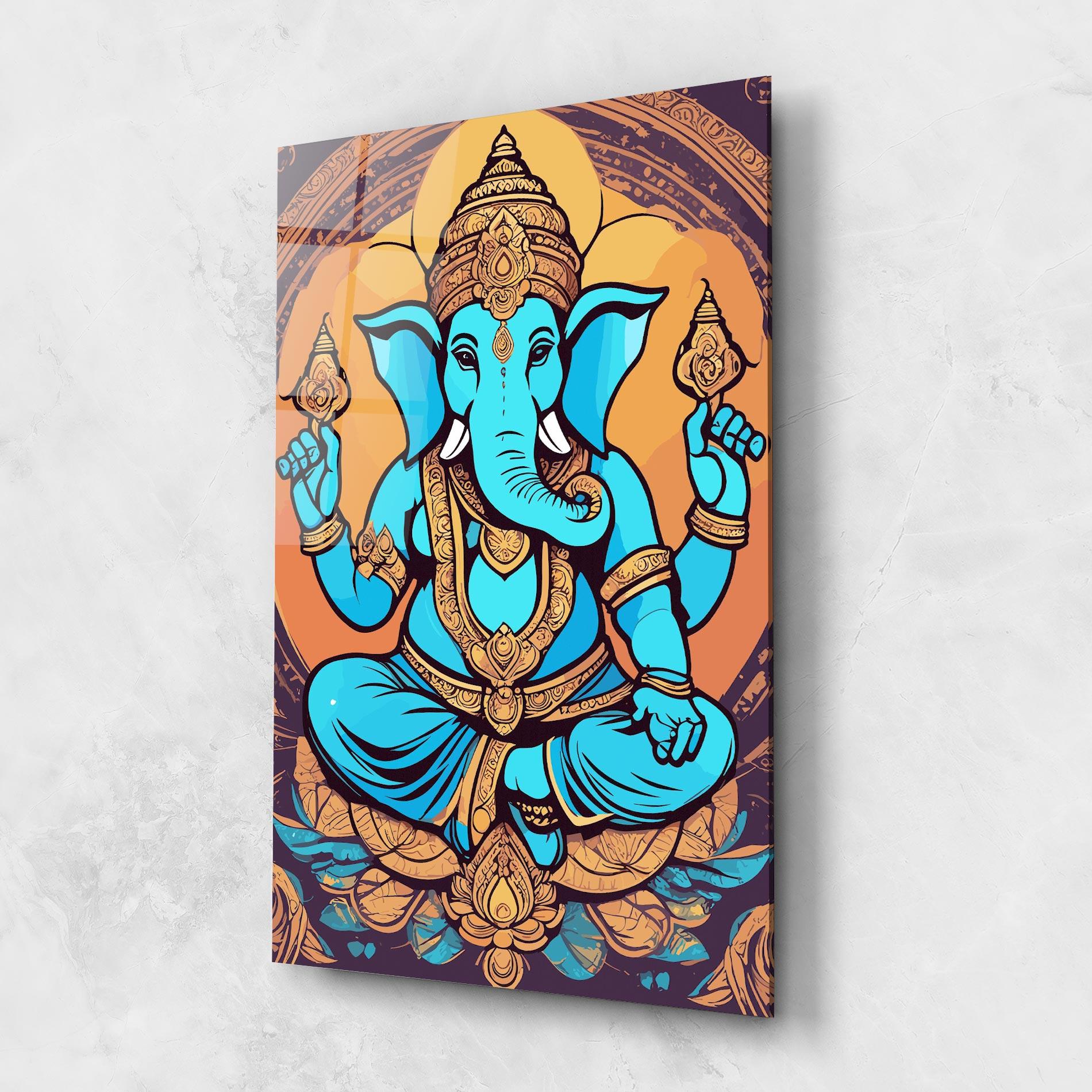 Tablou Sticla Blue Elephant mockup 1