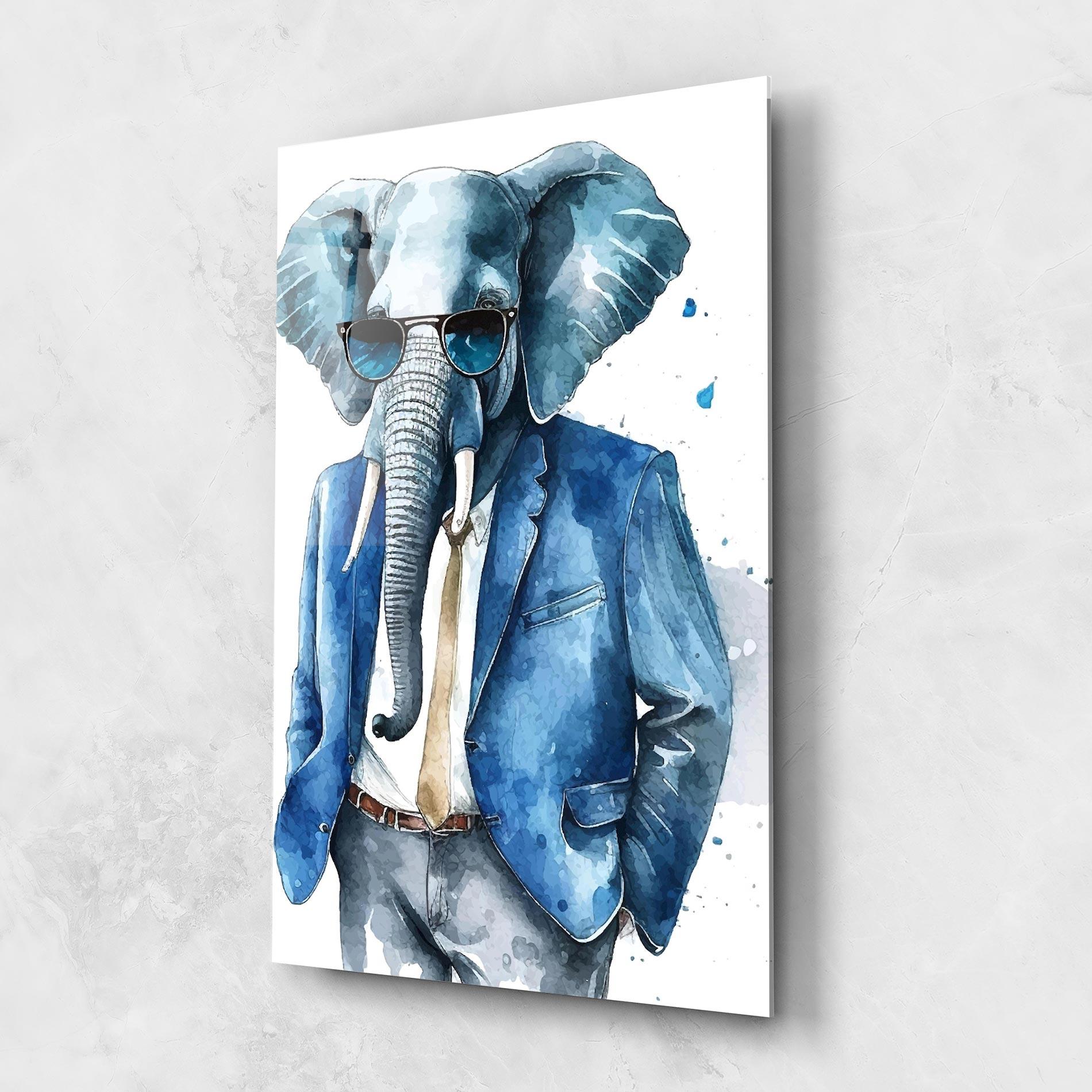 Tablou Sticla Bussiness Elephant mockup 1