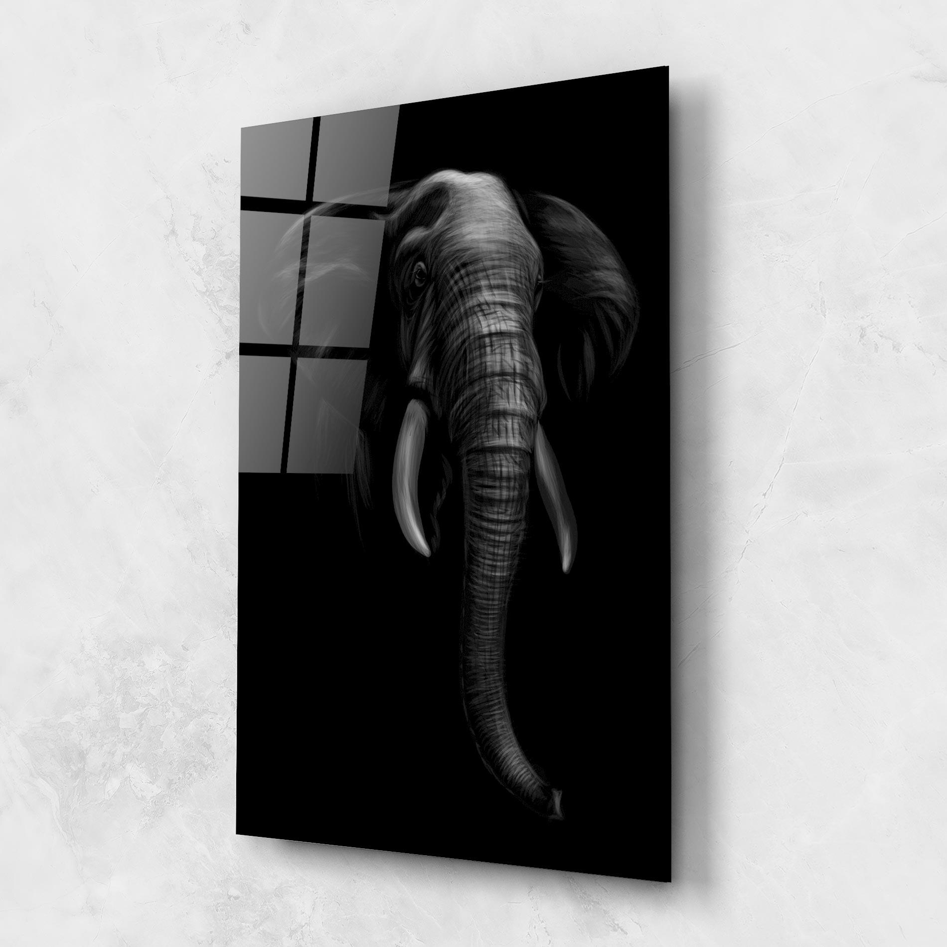 Tablou Sticla Elephant Head mockup 1