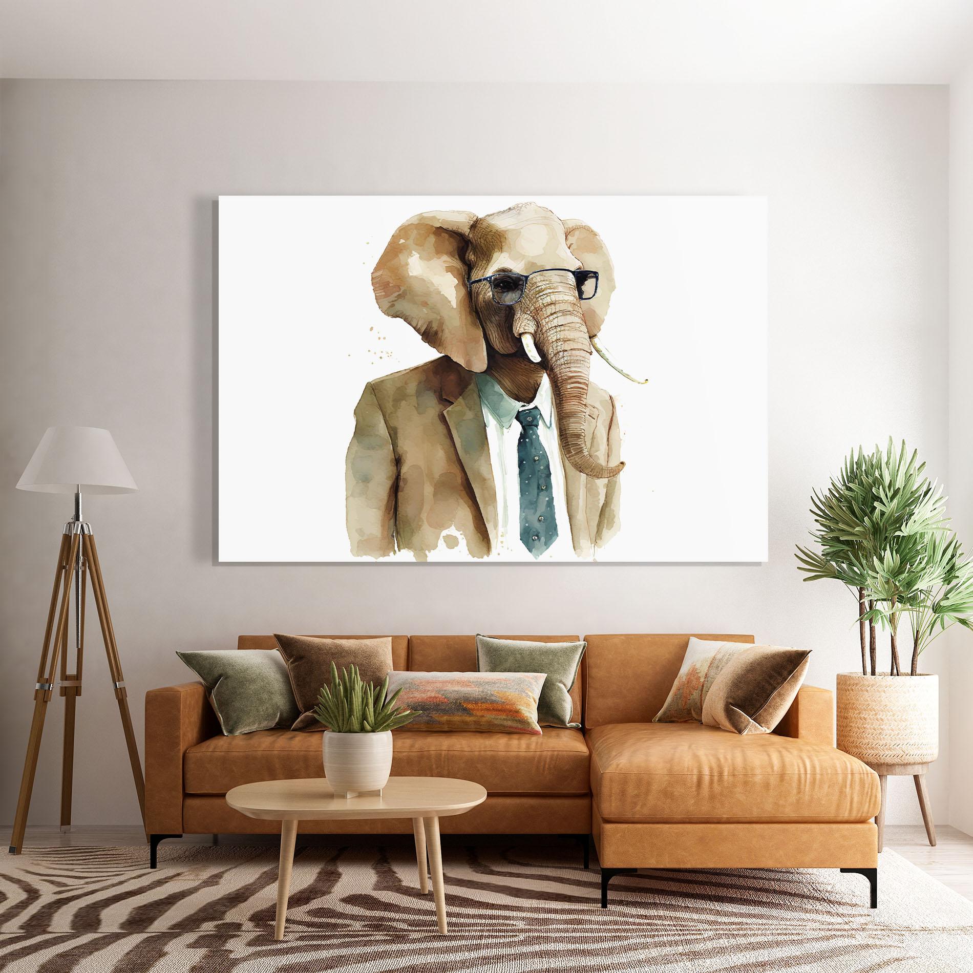 Tablou Sticla Bussines Elephant mockup 7
