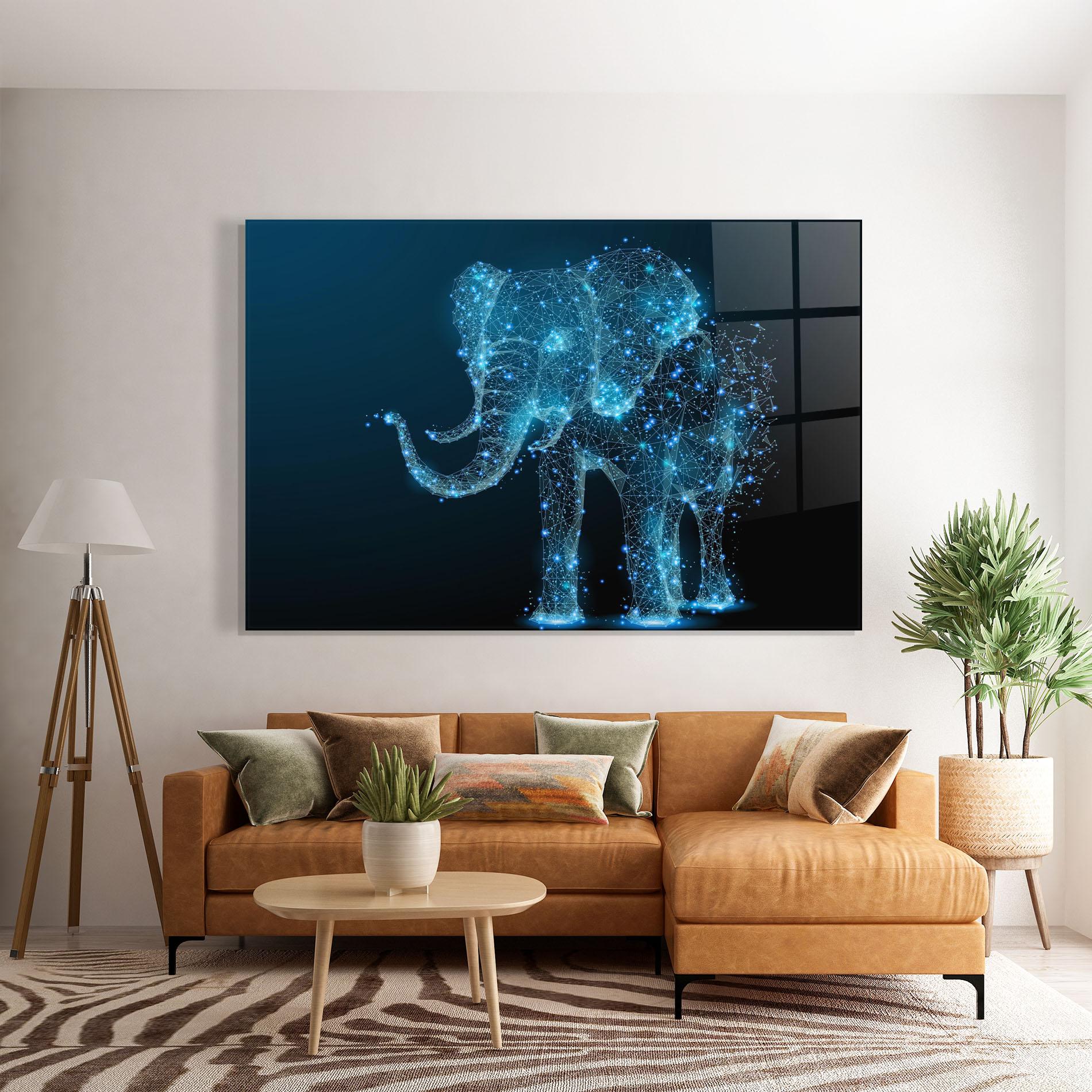 Tablou Sticla Digital Elephant mockup 7