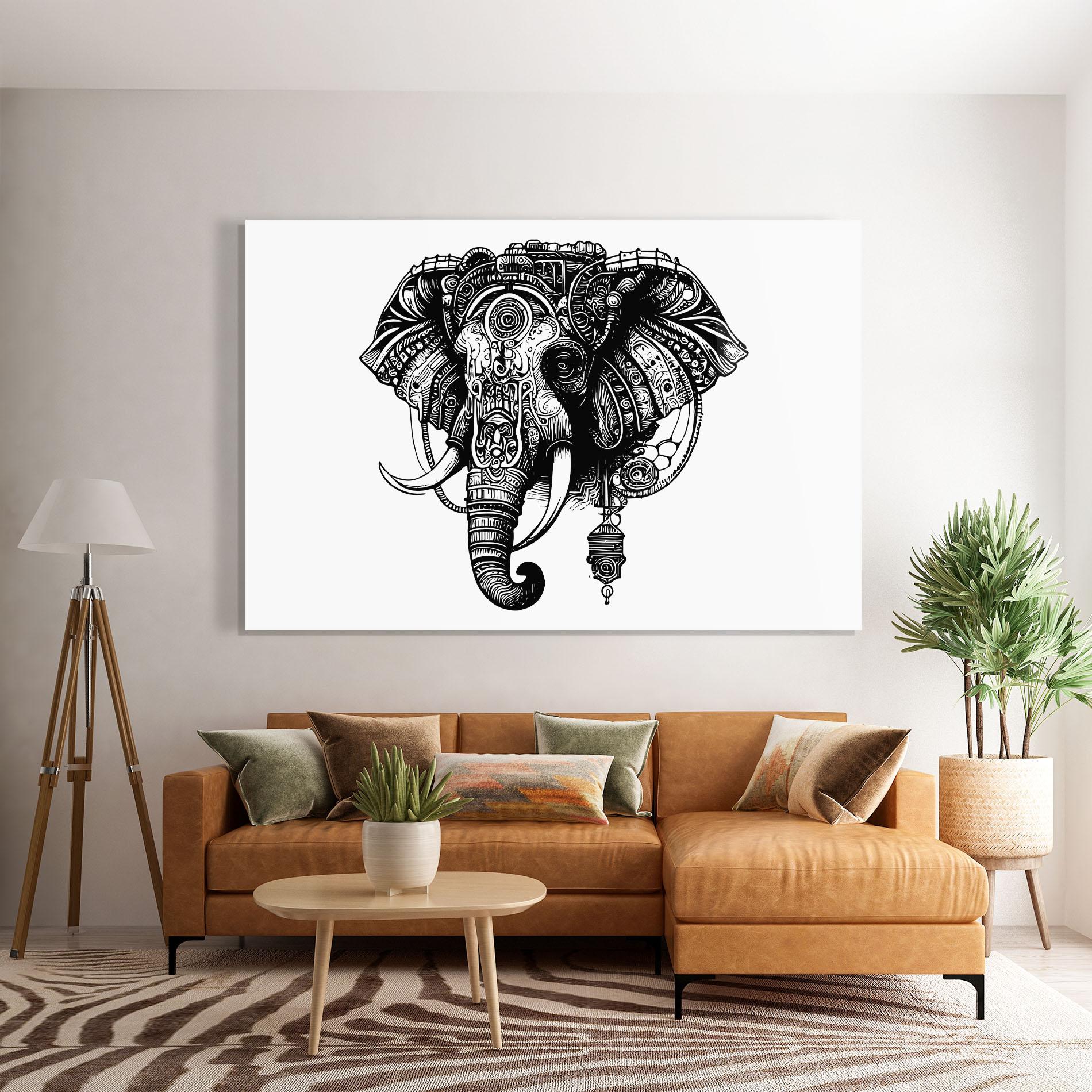 Tablou Sticla Ehephant Head mockup 7