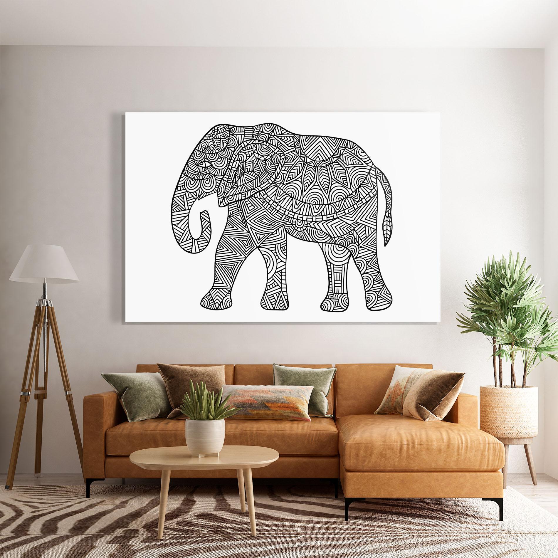Tablou Sticla Elephant Mandala mockup 7
