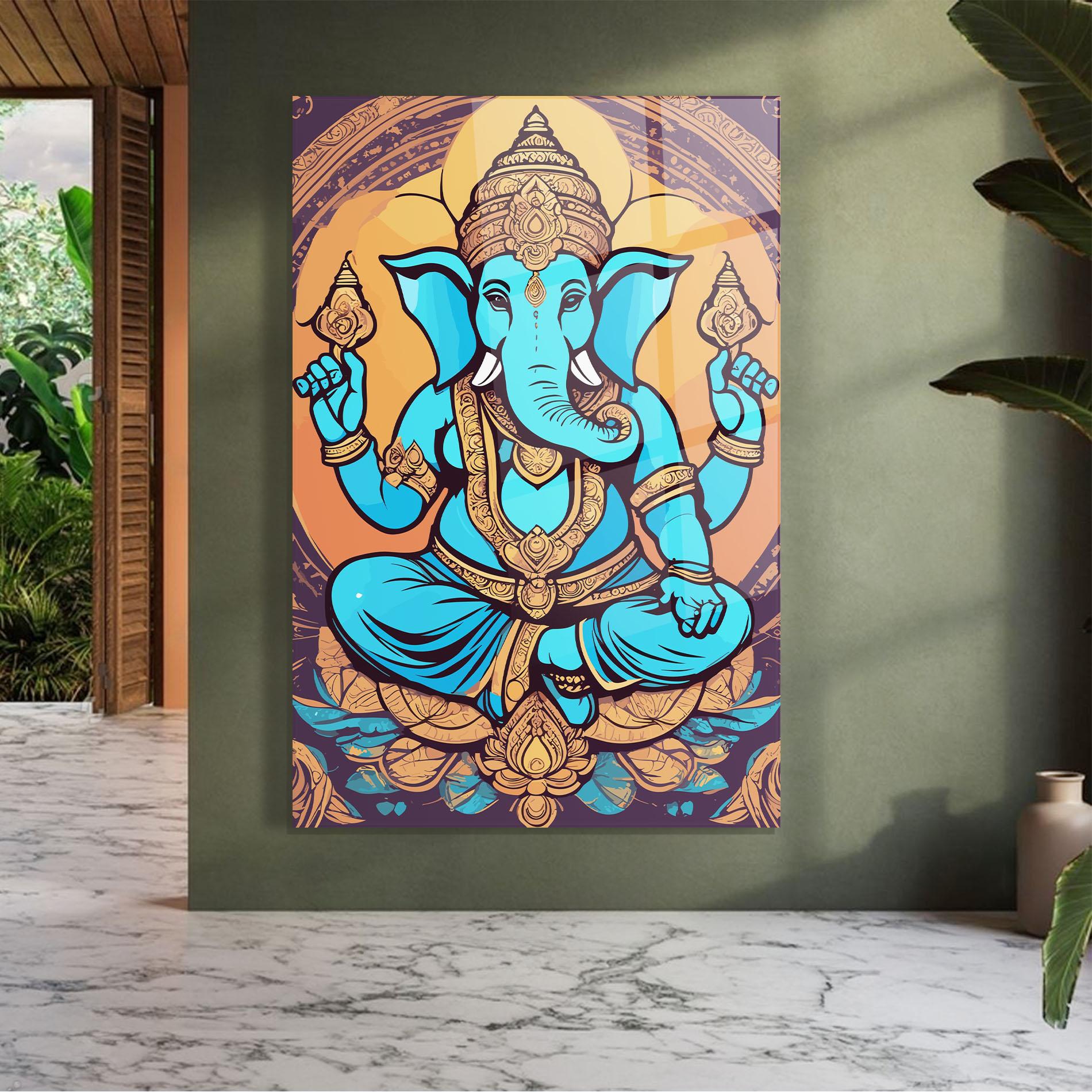 Tablou Sticla Blue Elephant mockup 7