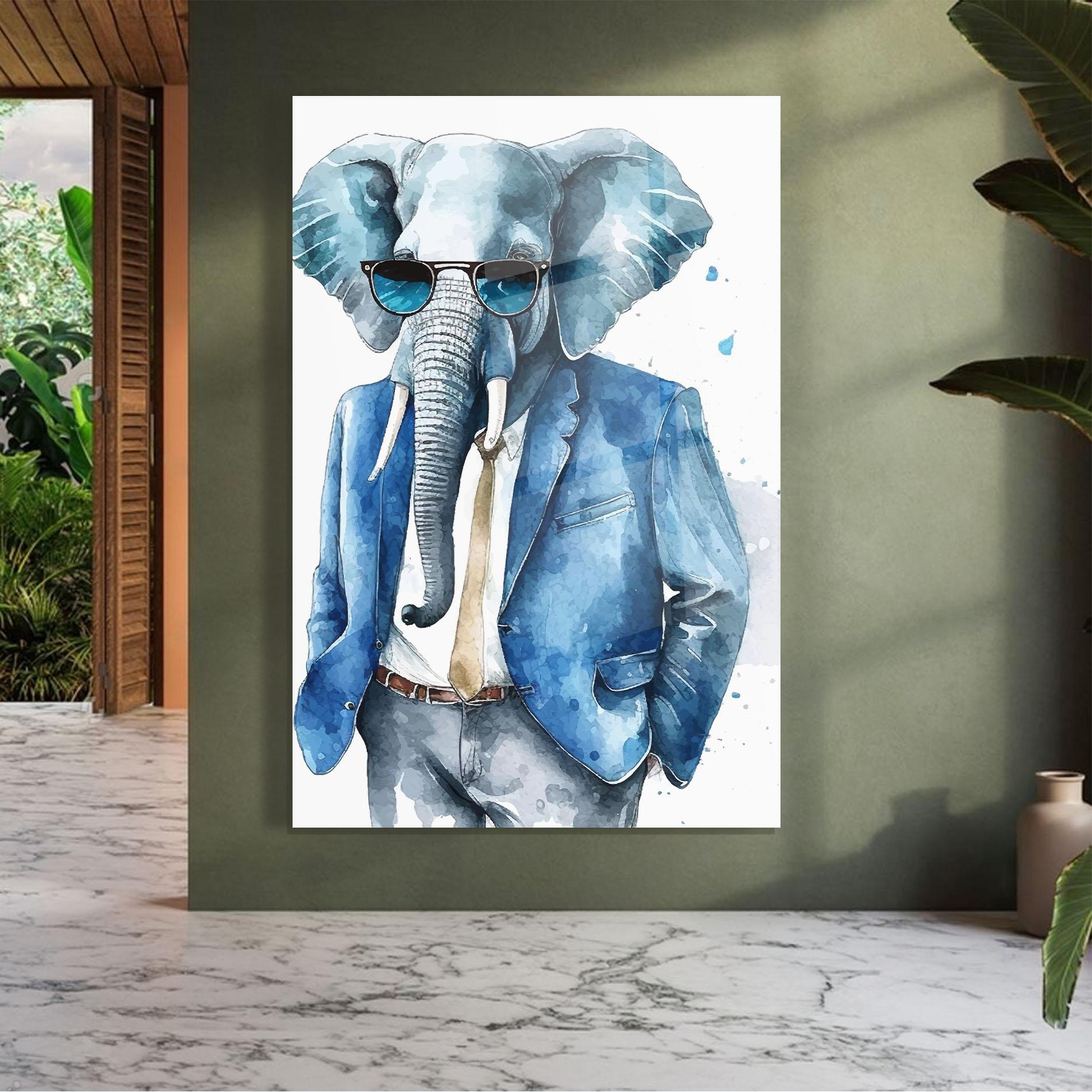 Tablou Sticla Bussiness Elephant mockup 7
