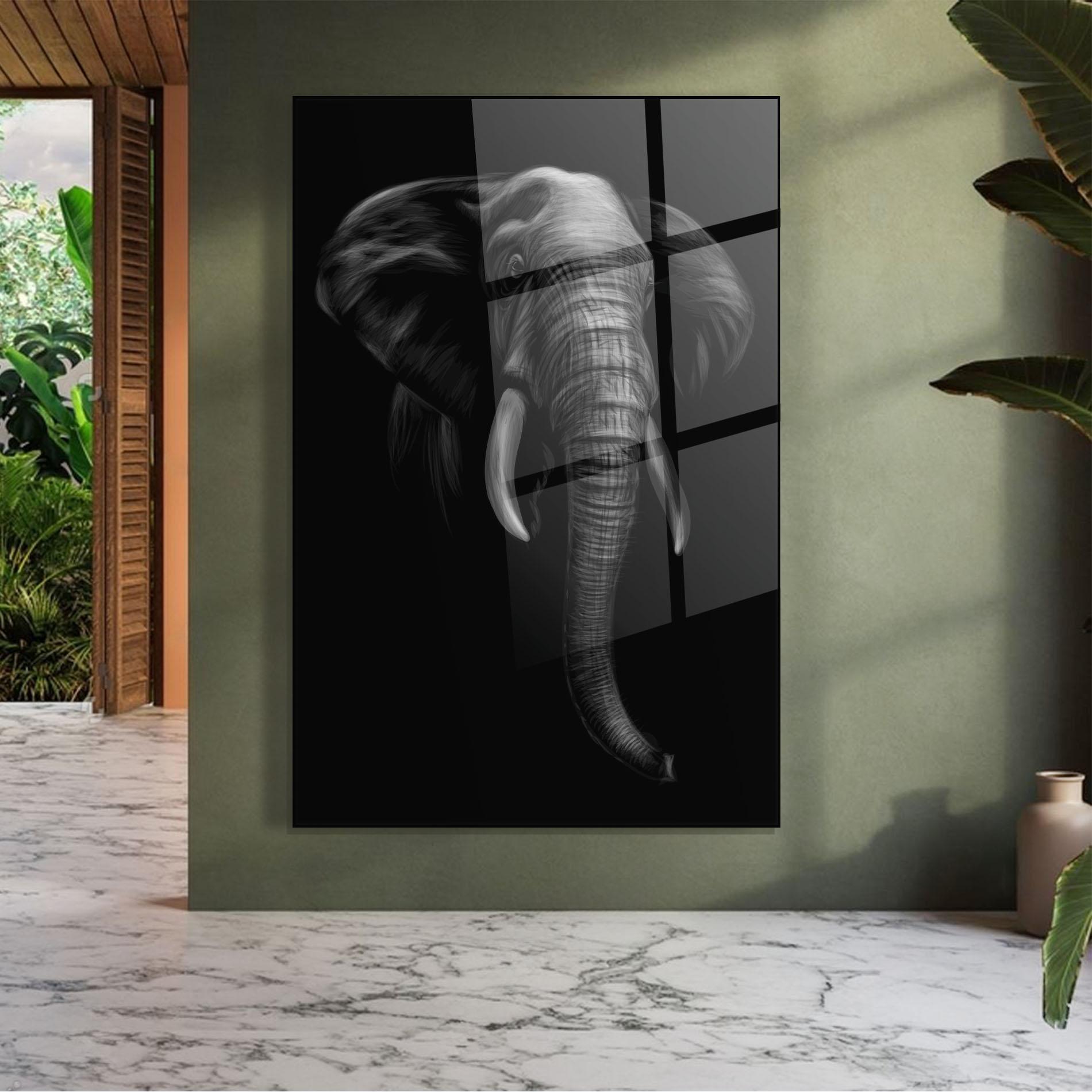 Tablou Sticla Elephant Head mockup 7