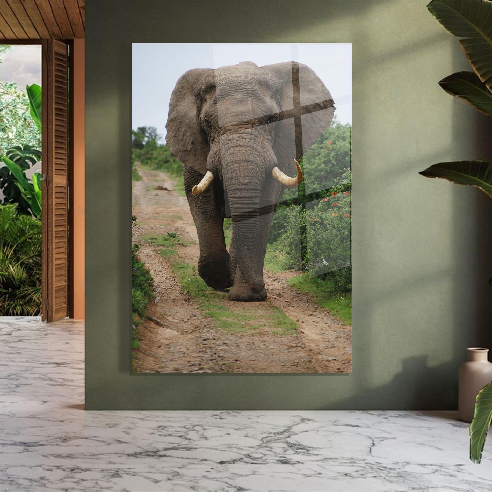 Tablou Sticla Elephant Safari mockup 7