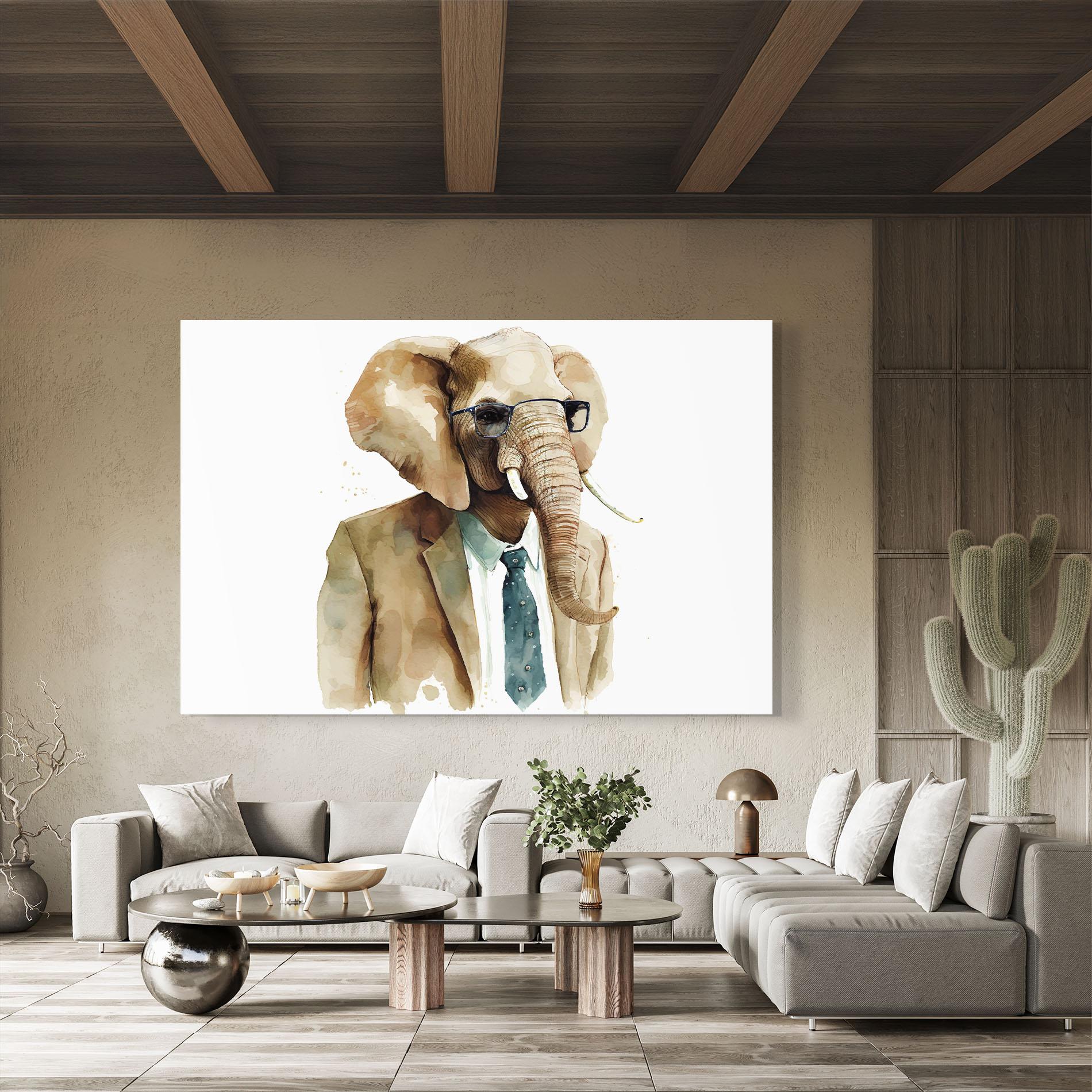 Tablou Sticla Bussines Elephant mockup 8