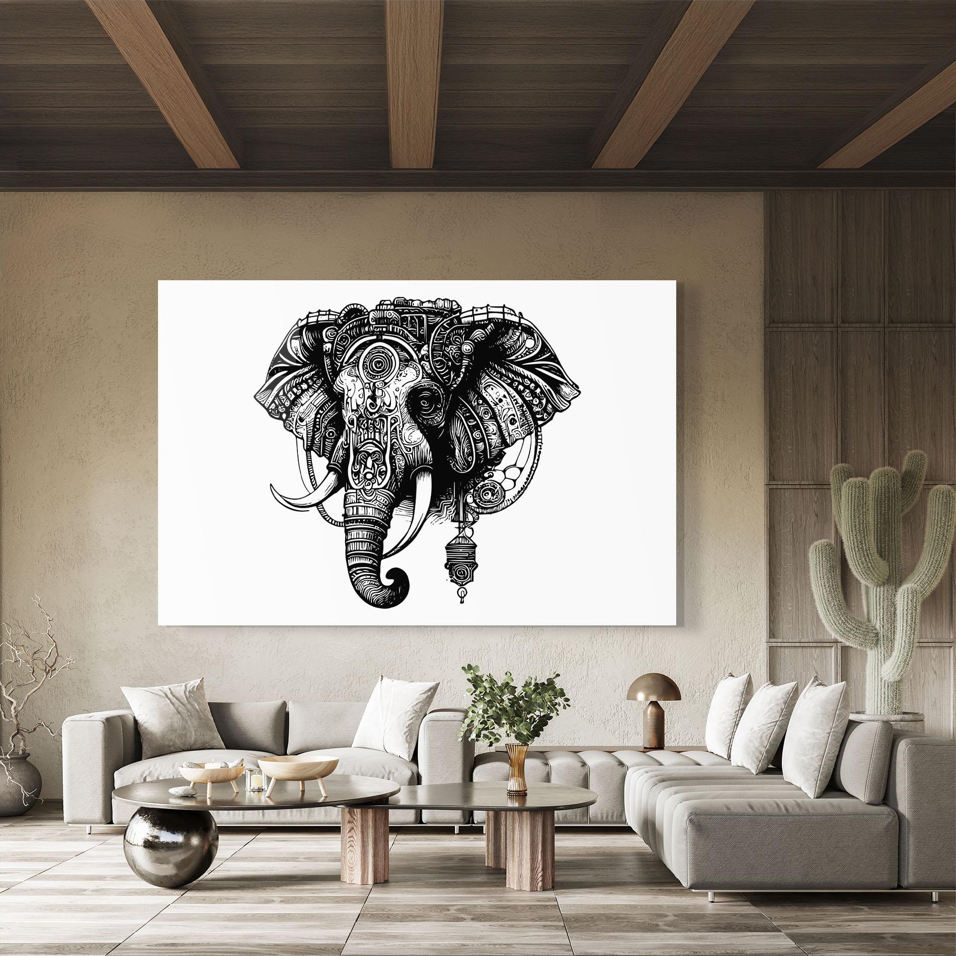 Tablou Sticla Ehephant Head mockup 8