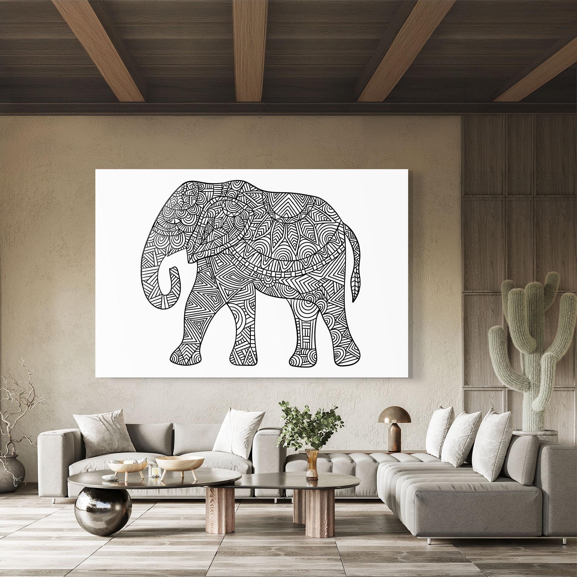 Tablou Sticla Elephant Mandala mockup 8